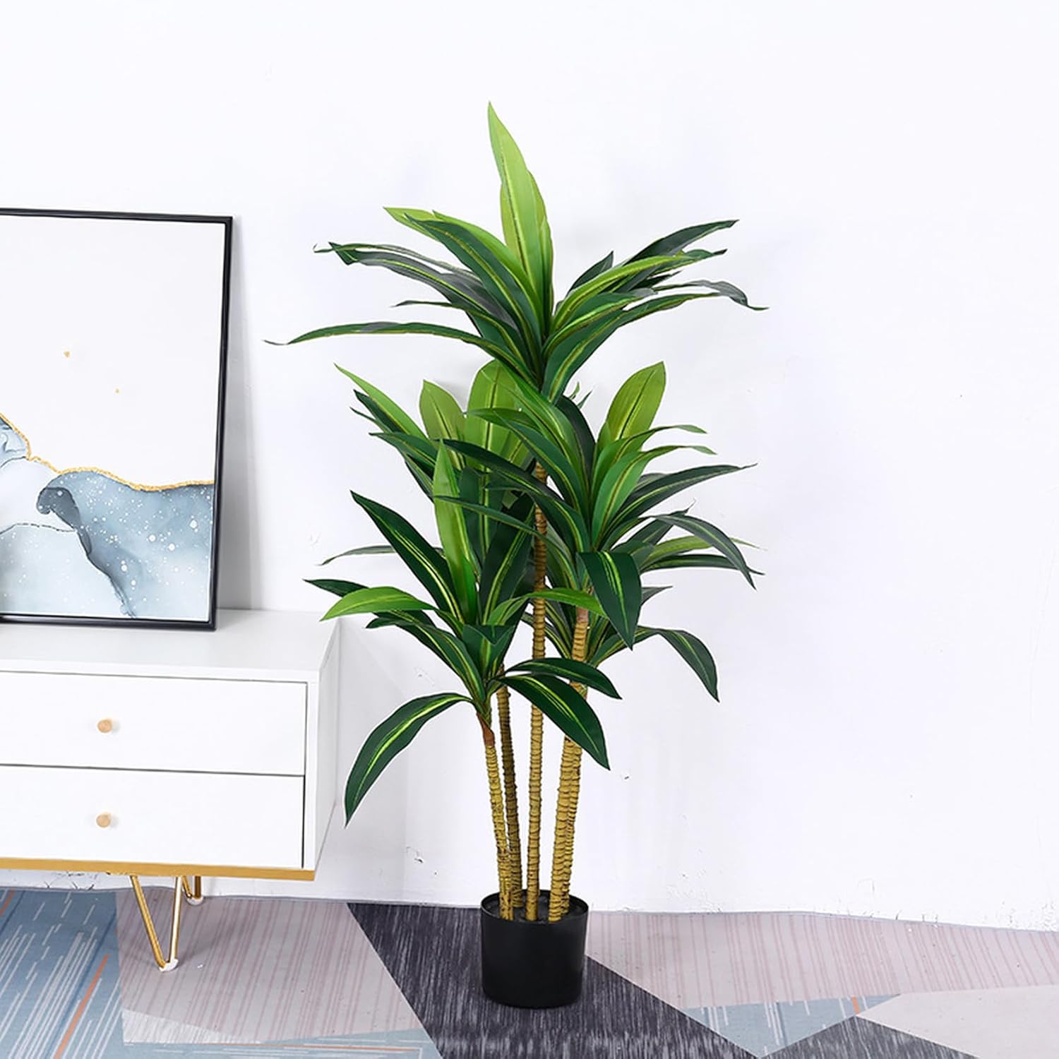 人工観葉草木 褒めたたえる用 ドラセナ 心うれしいの木 観葉樹 鉢植え 植木 常緑樹 造花 水や肥やしは止むを得ずありません 室内装飾緑であること 今めかしい 事務室 室内 かざり付ける 花粉・虫の懸念することなし 枯れない 人工草木 屋内