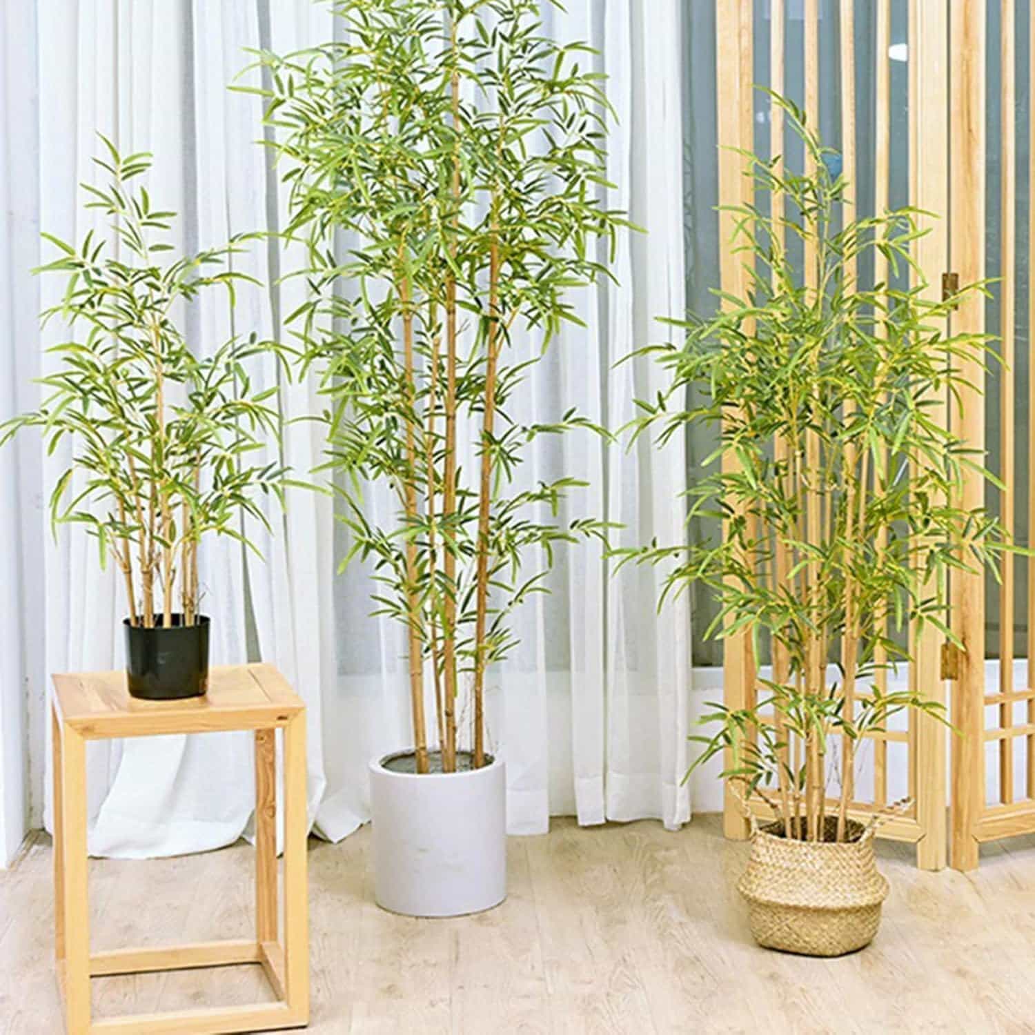 フェイクグリーン バンブー 竹 120珊 造花 観葉草木 大型 人工観葉草木 写実的 鉢付 水やり不必要 お取りつくろう飾り気の無い 花粉/虫害の気づかわしさなし 写実的な枝 気どらずにな木の葉 室内装飾 お座敷飾りつけ 事務室