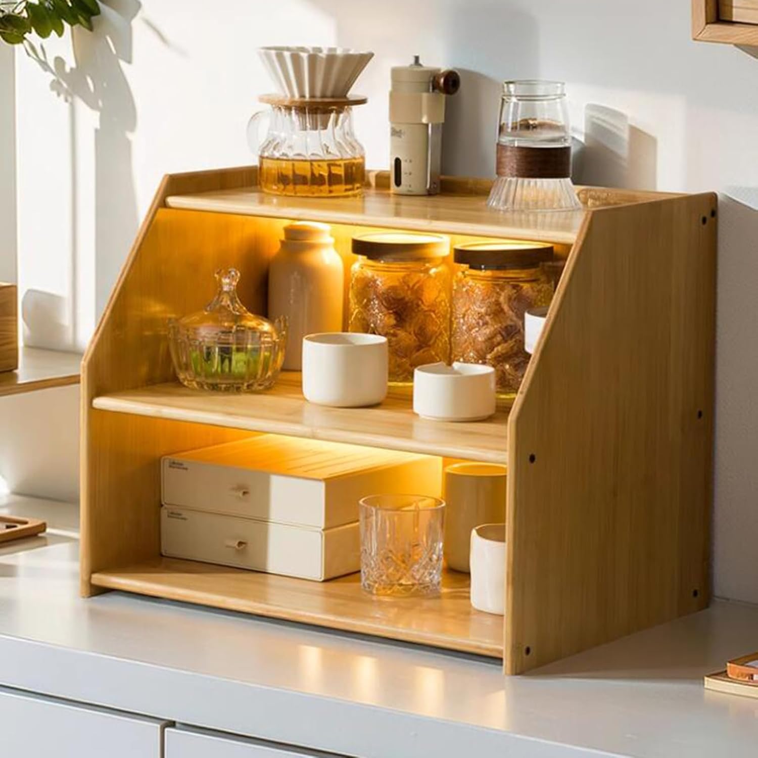 食器棚 木製 カップ収納キャビネット 大容量 多段 サイドボード キッチン 収納キャビネット スタイル3 30*34*40cm サイドボード モダン シンプル ワインキャビネット リビングルーム 壁際|GOTO funny 店