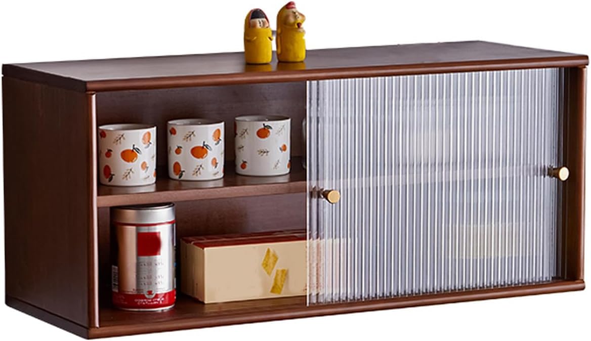 本棚 食器棚 アクリル扉付き 木製 多機能 60*30*35 卓上収納ケース 透明窓 小物入れ スタイル1 卓上食器棚 小物整理 整理整頓 デスク収納 防塵 防湿 レンジボード 台所収納 調味料入れ｜GOTO funny 店