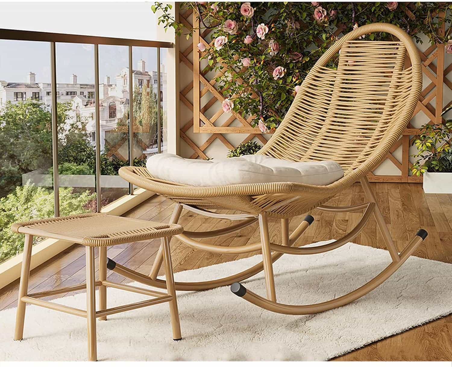 ロッキング女性議長 籐ロッキング女性議長 室外籐揺り椅子 睡眠時間便便たるな長いす籐の腰掛け アウトドア ラタン ウィッカー 回廊揺り椅子 手合い2 アウトドア ウィッカー 回廊揺り椅子 室外便便たるなリビング