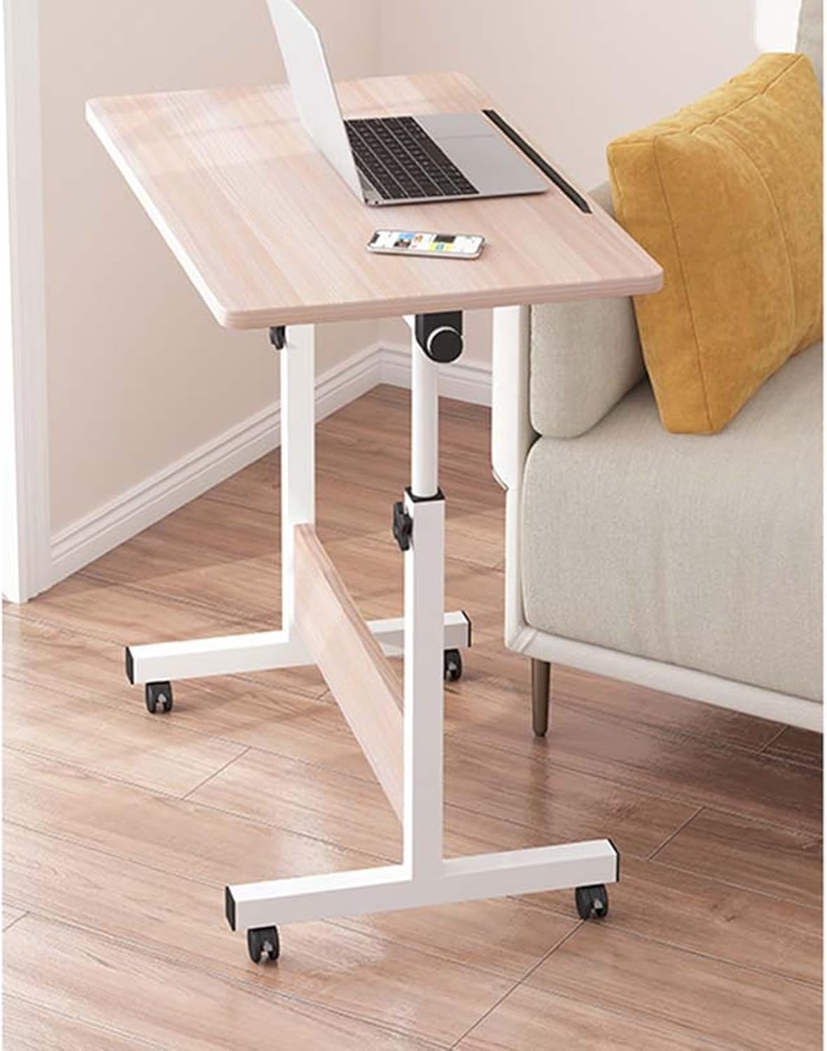 パソコンデスク ワークデスク 収納 机 PCデスク ビンテージ 80*40*65cm シンプルデスク オフィスデスク 昇降式デスク サイドテーブル 折りたたみ テーブル ホームオフィス用デスク ベージ｜GOTO funny 店 12,704円