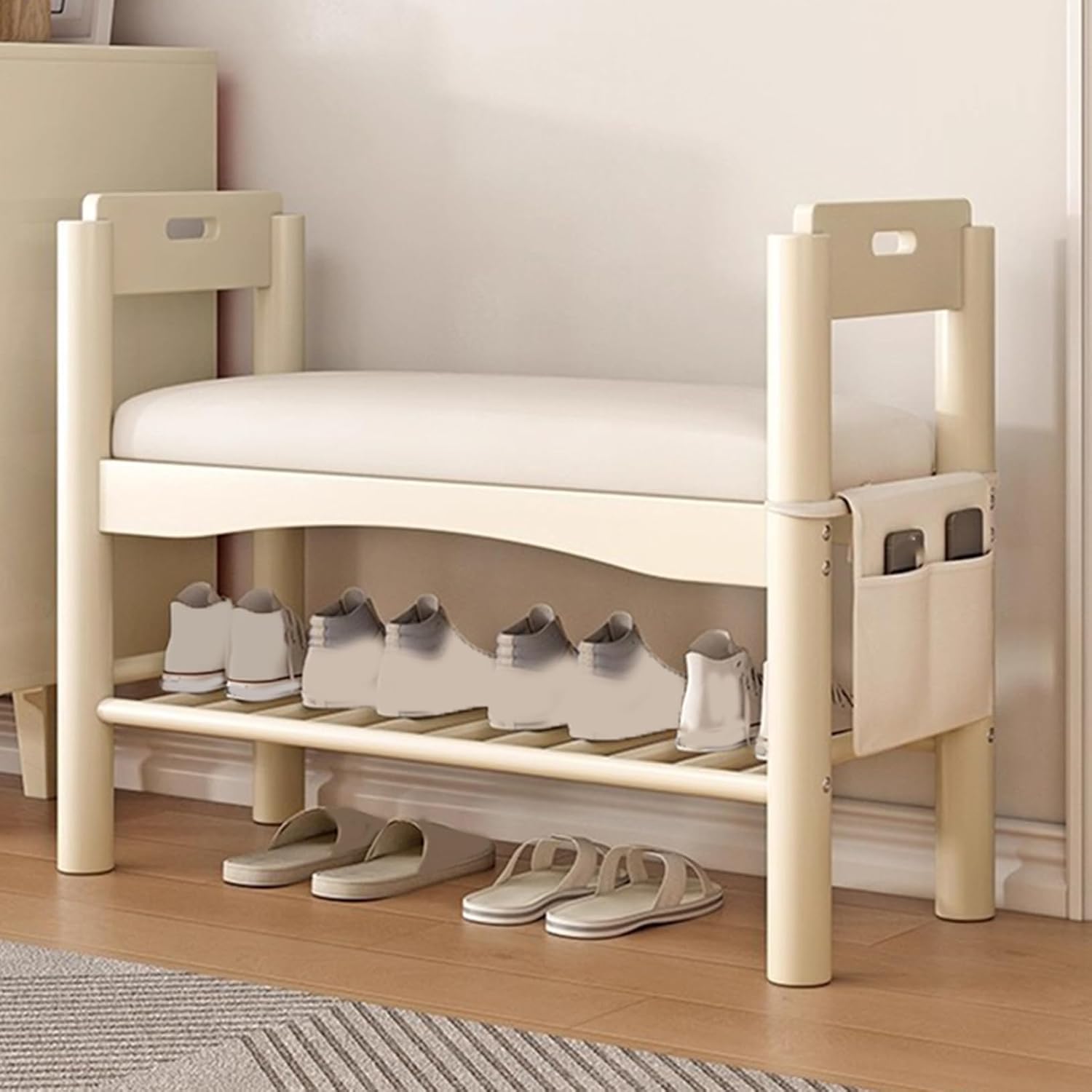 玄関ベンチ 靴棚 木製 60*30*64 無垢材 長椅子 北欧 幅45cm幅60cm 天然木 シューズラック 収納ベンチ 玄関椅子 玄関スツール シューズボックス タイプ2 雑貨 家具 腰掛け 椅子|GOTO funny 店