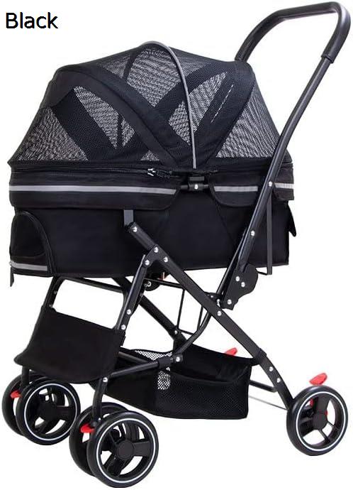ペットカート ベビーカー バギー 犬 猫 多頭 犬用ケージ 4輪犬用ストローラーペット用ベビーカー 猫用ベビーカー ジョガー折りたたみ式トラベルキャリア耐久性のある 中小犬用のベビーカー 耐荷重25Kg｜GOTO funny 店