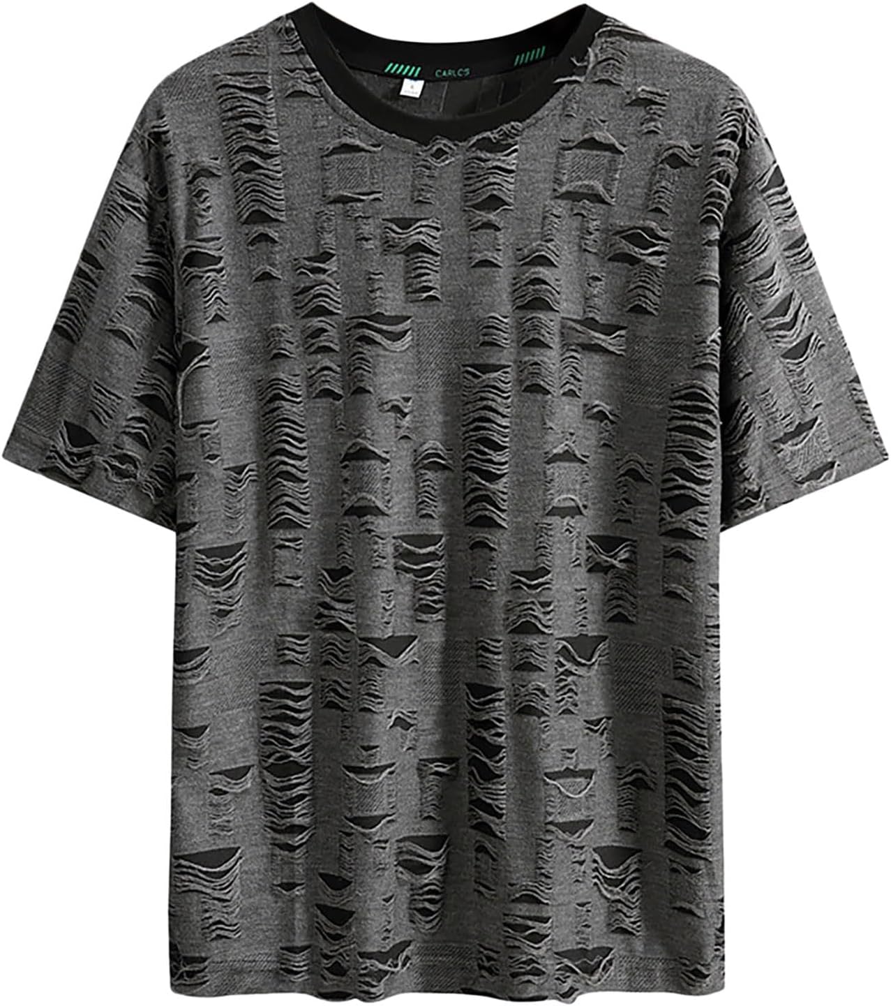 tシャツ メンズ 半袖 ティーシャツ ダメージ加工 カジュアル 五分袖 柔らかい 快適 かっこいい カットソー 丸首 薄手 ゆったり プルオーバー ファッション トップス 大きいサイズ ストリート系