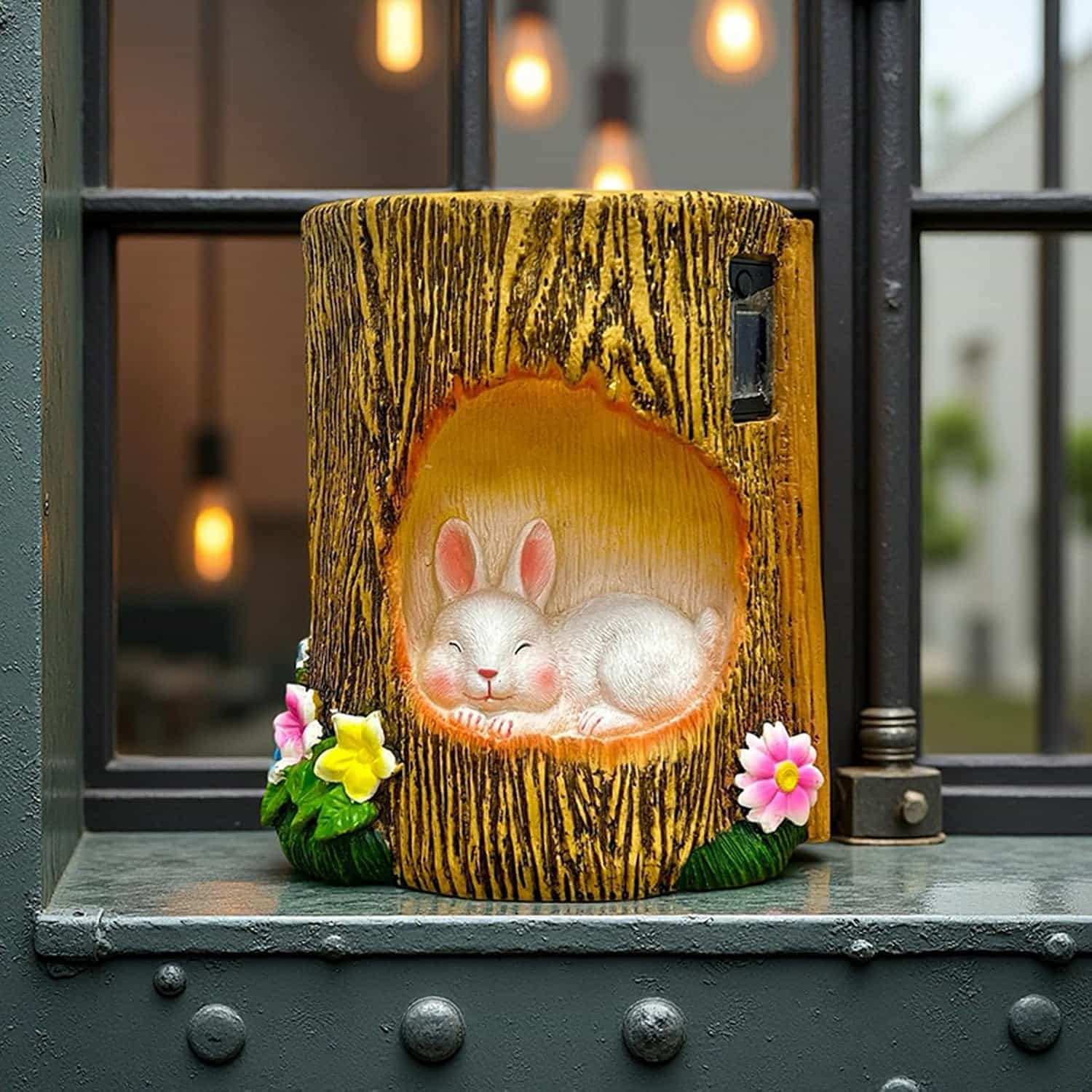 インテリア 置物 樹脂製 装飾品 F かわいい動物 オブジェ うさぎ 鉢植え 屋内屋外装飾 おしゃれ ガーデニング雑貨 ガーデンライト 庭飾り 芝生飾り 防水 耐久 庭 デコレーション 誕生日 ベラン|GOTO funny 店
