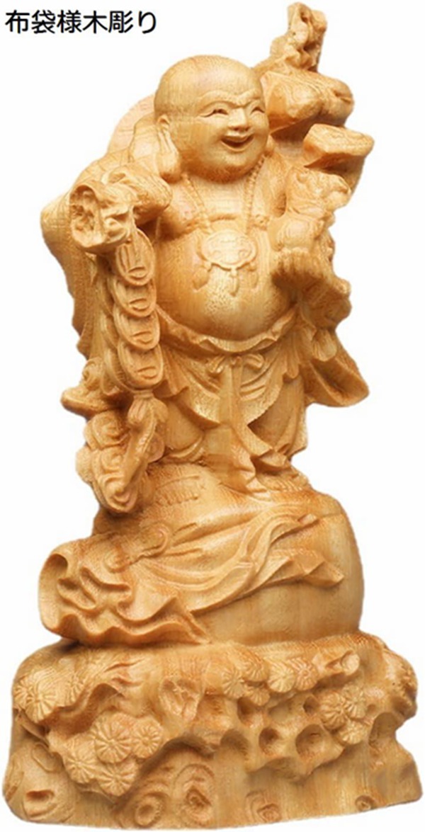 楽天市場】仏像 木彫り 七福神 布袋 様 布袋さんの置物 木像 木製