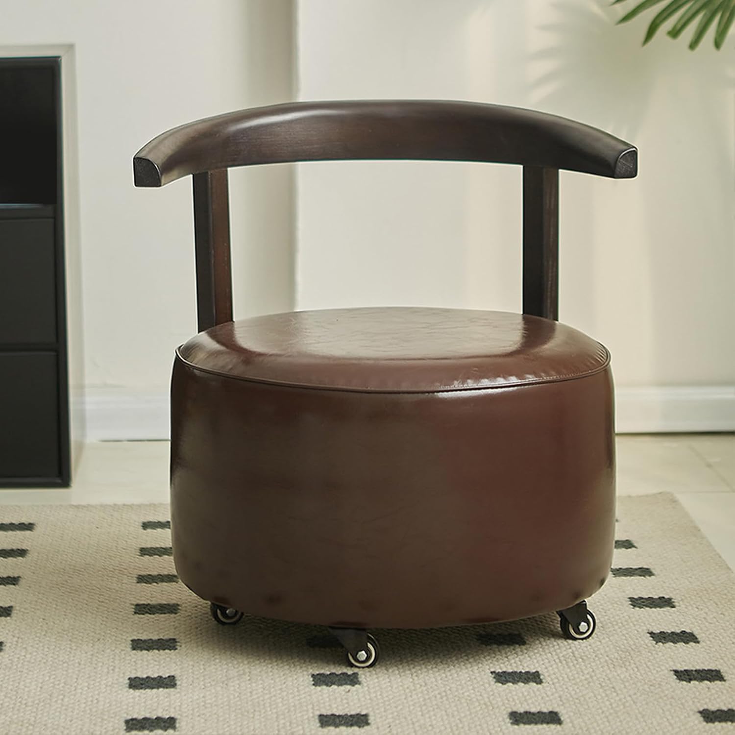 回転チェア シングル 一人掛け 木製 背もたれ付き椅子 カフェ 50*34CM リビング 模様3 寝室 バルコニー 一人暮らし 座り心地が良い リラックスチェア 読書 テレビ鑑賞 ローチェア 座面高さ|GOTO funny 店
