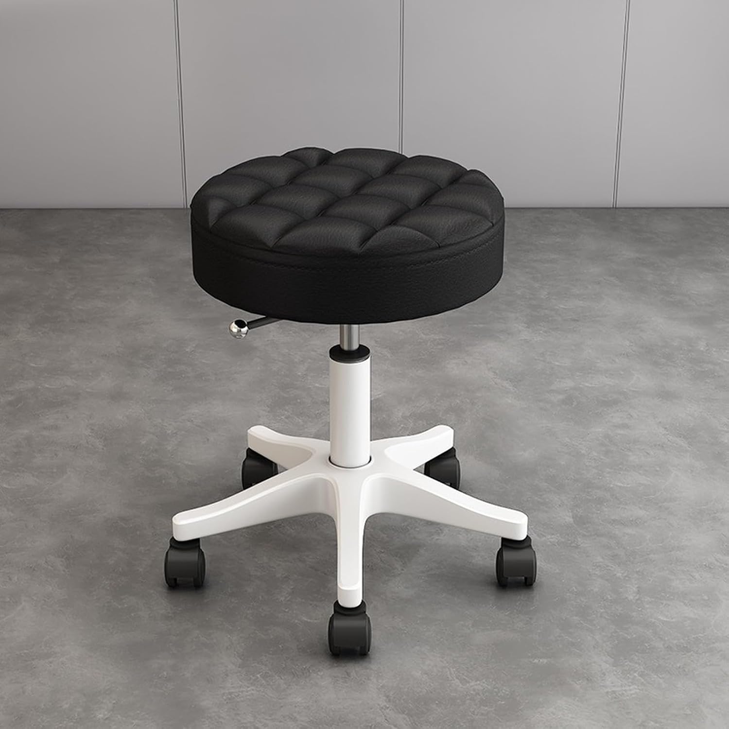 スツール 円形スツール 丸椅子 昇降 ハイスツール バースツール バーチェア キャスターチェア 41cm チェア イス いす カウンターチェア オフィスチェア デスクチェア ブラック2 回転椅子 カッ|GOTO funny 店