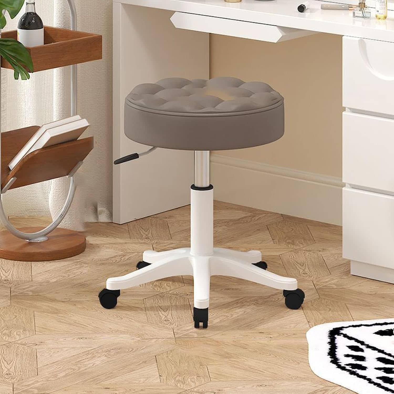 キッチンチェア 昇降式 グレー カウンターチェア 回転チェア ハイスツール 38cm ハイチェア バーチェア キャスター付き 高さ調節 キッチン椅子 スツール 台所 椅子 回転 丸椅子 背もたれ付き|GOTO funny 店