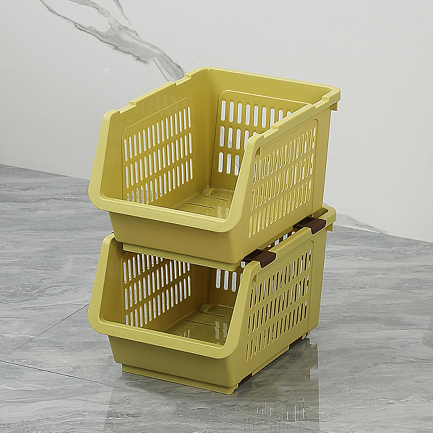 キッチン収納 スリム 34*24*38 積み重ねバスケット セット ストッカー キッチンストッカー ケース ボックス 積み重ね スタッキング 連結 パントリー収納 収納バスケット 収納ボックス タイプ｜GOTO funny 店 8,864円