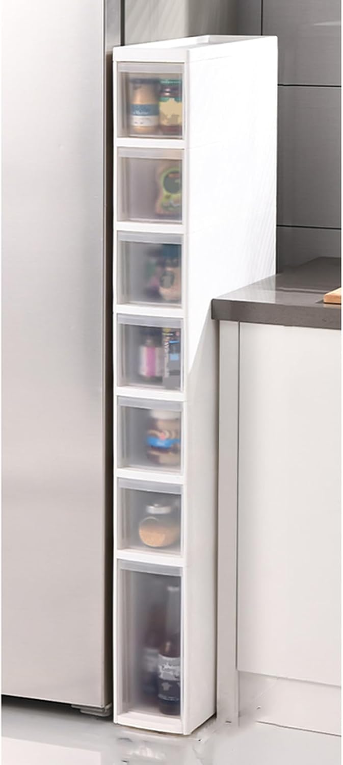 キッチンすき間収納 すき間有効活用 洗面台収納 46*14*125 キッチン収納 キッチン収納 プラスチック製 ストッカー タイプ6 ワゴン ラック 隙間収納 シンク横収納 すき間収納 キッチンストッ|GOTO funny 店