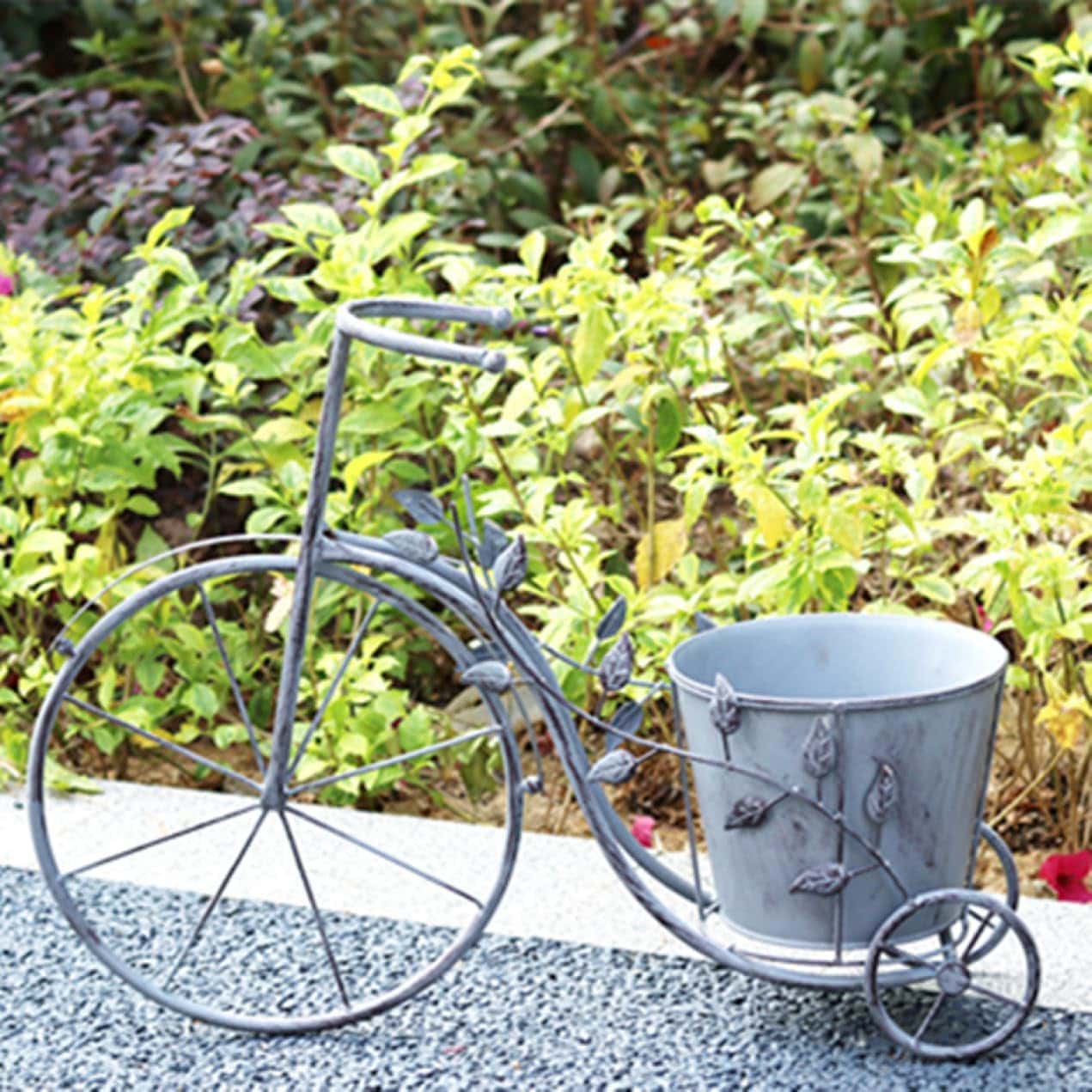 フラワースタンド アイアン 自転車型 62*45 屋外 色1 花台 おしゃれ ガーデニング 棚 鉢植え 観葉植物 盆栽の飾り台 室内 プランター置き ベランダ 玄関 スチール アンティーク 丈夫 植物｜GOTO funny 店