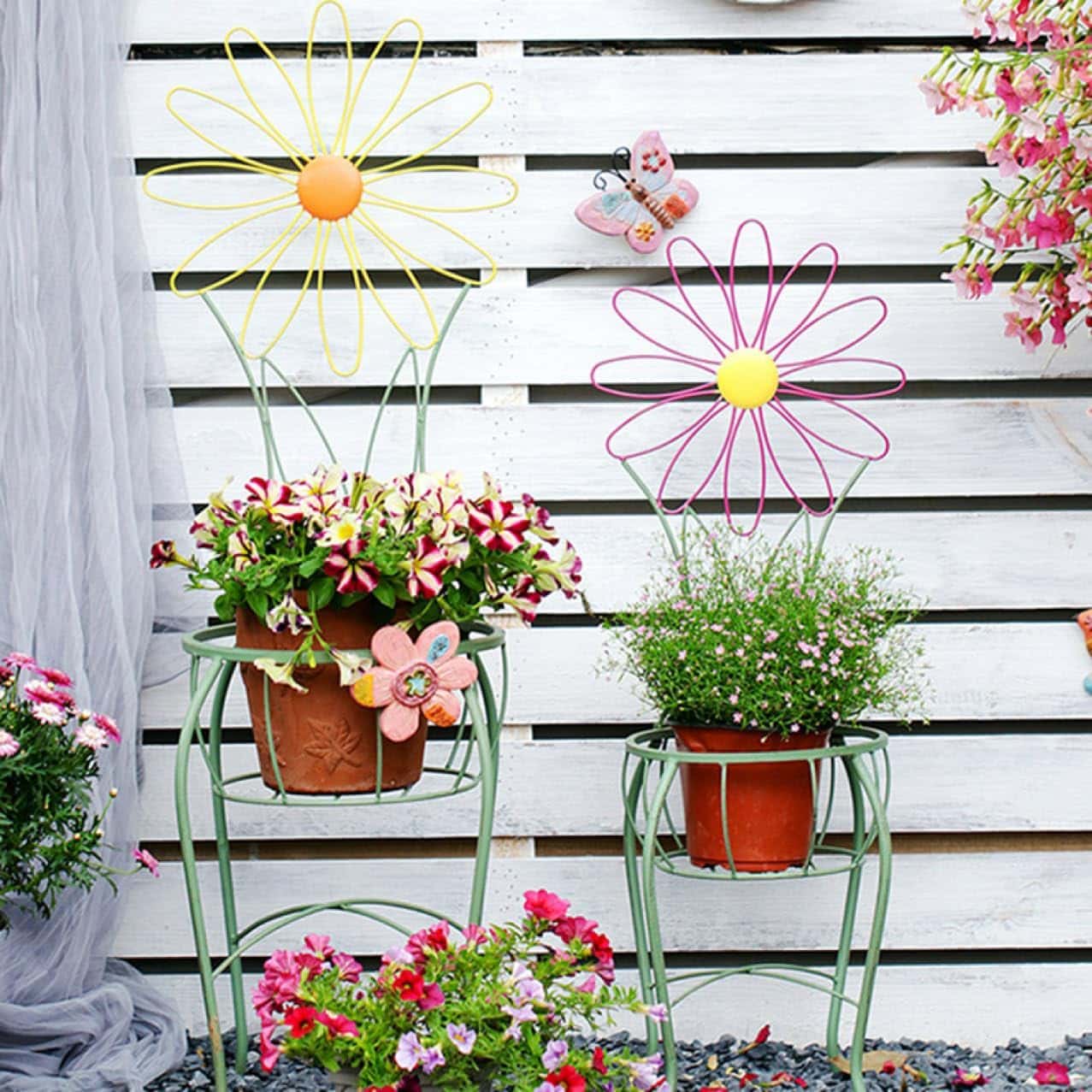 フラワースタンド 花台 アイアン 98cmの高さの植木鉢台さび止め植物棚 コーナーガーデンテラス芝生 a テラス オフィス 植木鉢台 玄関 色2 庭 オフィス 屋外室内の装飾 鉢置台 観葉植物 園芸｜GOTO funny 店 27,422円
