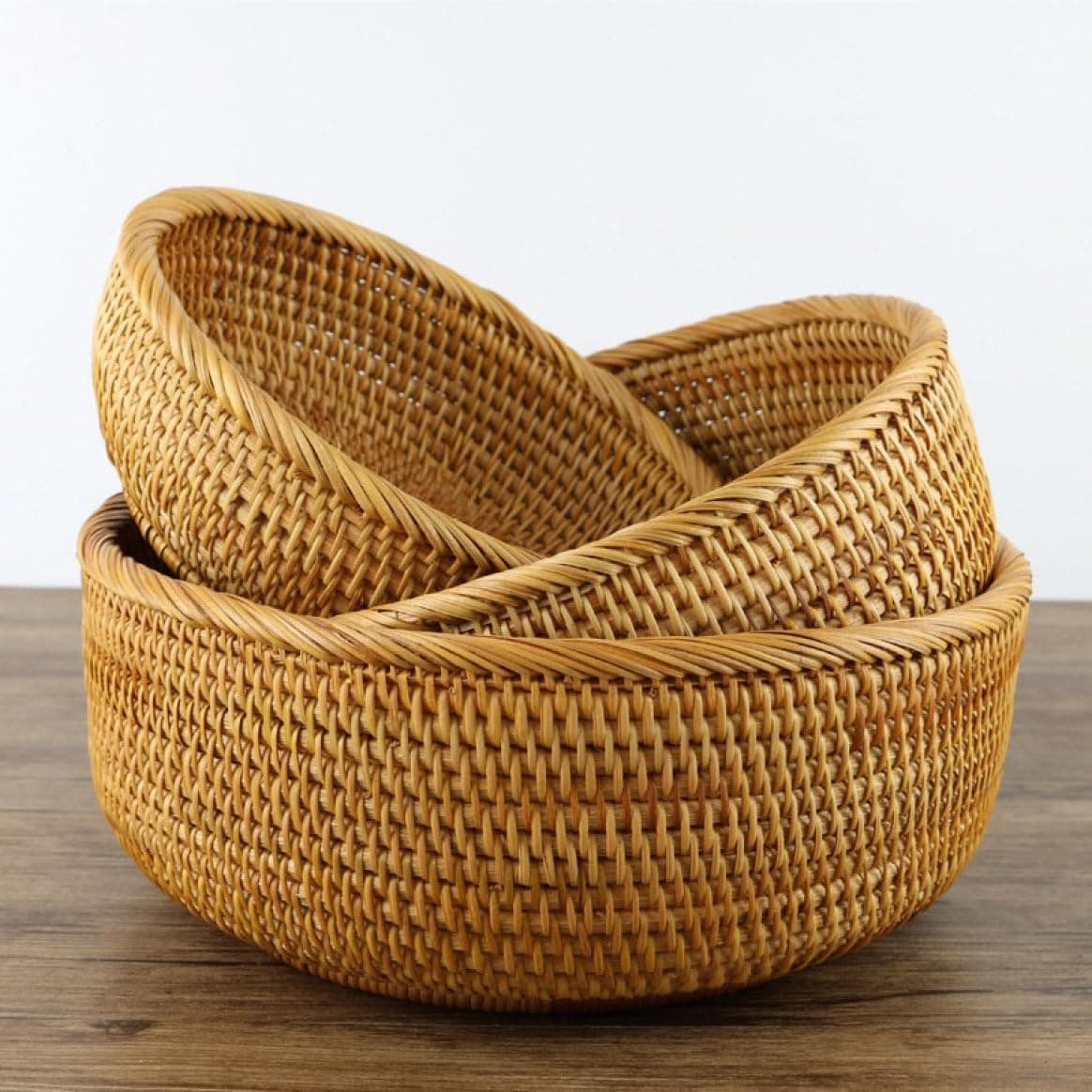 籐編みトレー 大容量 籐編み おしゃれ 深型 小物収納 収納バスケット かわいい インテリア バスケット カゴ 収納かご 整理ケース 防湿 高耐久 押し入れ クローゼット 収納ボクッス（籐） 20*8｜GOTO funny 店