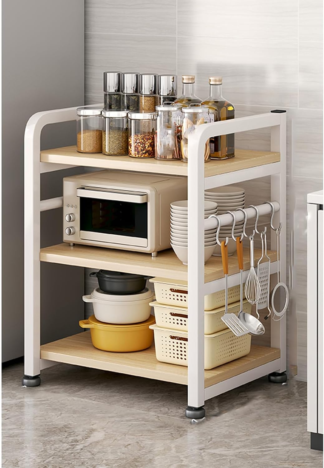 レンジ台 レンジボード 40*35*88 レンジラック キッチンボード キッチンラック 大型レンジ対応 電子レンジ台 食器棚 北欧 タイプ1 ラック シェルフ 収納棚 食器棚 大型レンジ対応 スリム|GOTO funny 店