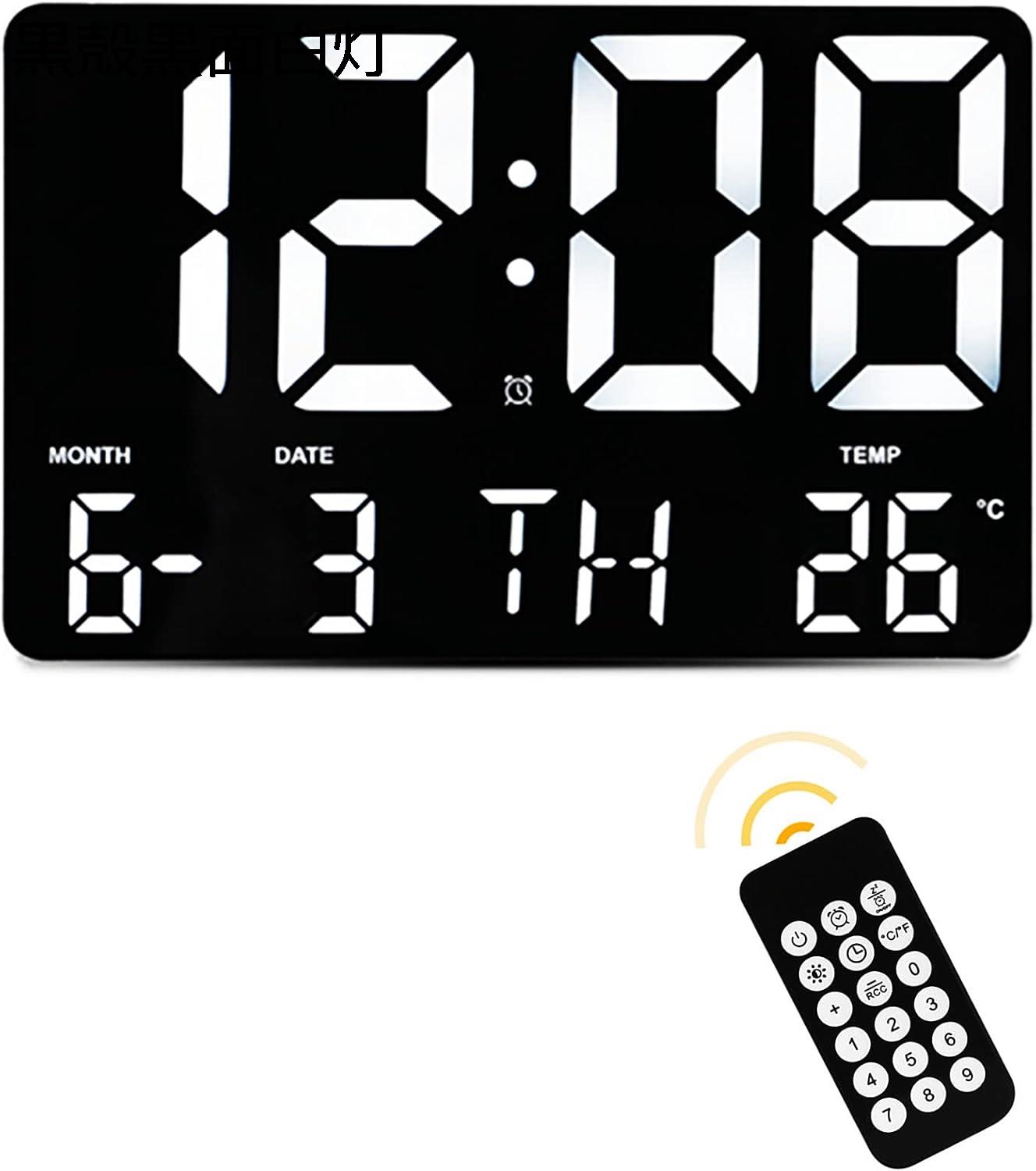 購入15％-30%OFF デジタル時計 おしゃれ 壁掛け時計 置き時計 LED大画面 USB給電 リモコンによる制御 壁掛け置き兼用 デジタル目覚まし時計 大音量 発光 文字大きく見やすい 明るさ調整可能 省電力 設定が簡単 時間/カレンダー/温度表示 12H/24H時間表示 部屋/寝