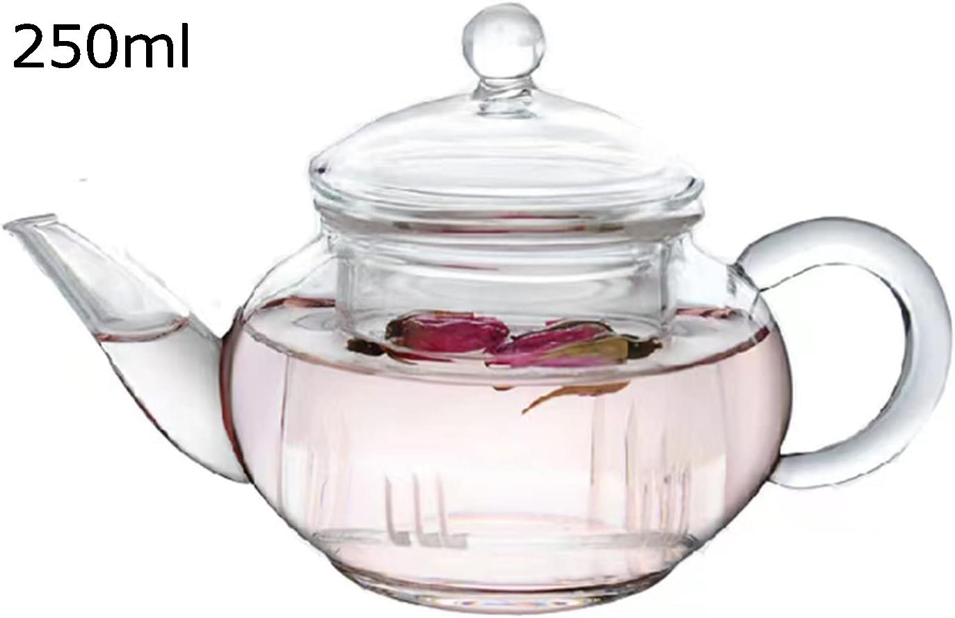 ティーポット 急須 茶? ポカロティー 耐熱ガラス 急須 紅茶 ポット 透明 ポット 直火対応 木製持ち手 横手 透明ガラス茶こし付き