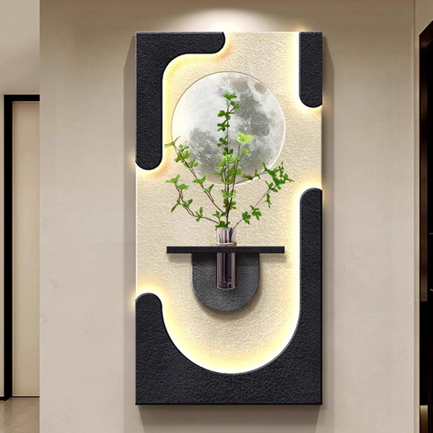 自然風景 ウォールシェルフ 立体アート 60*120cm 多層砂岩 北欧風 壁付け棚 柄3 飾り棚 トレイ付き アートデコレーション ウォールラック キッチン 寝室 リビング オープンラック 新築祝い|GOTO funny 店