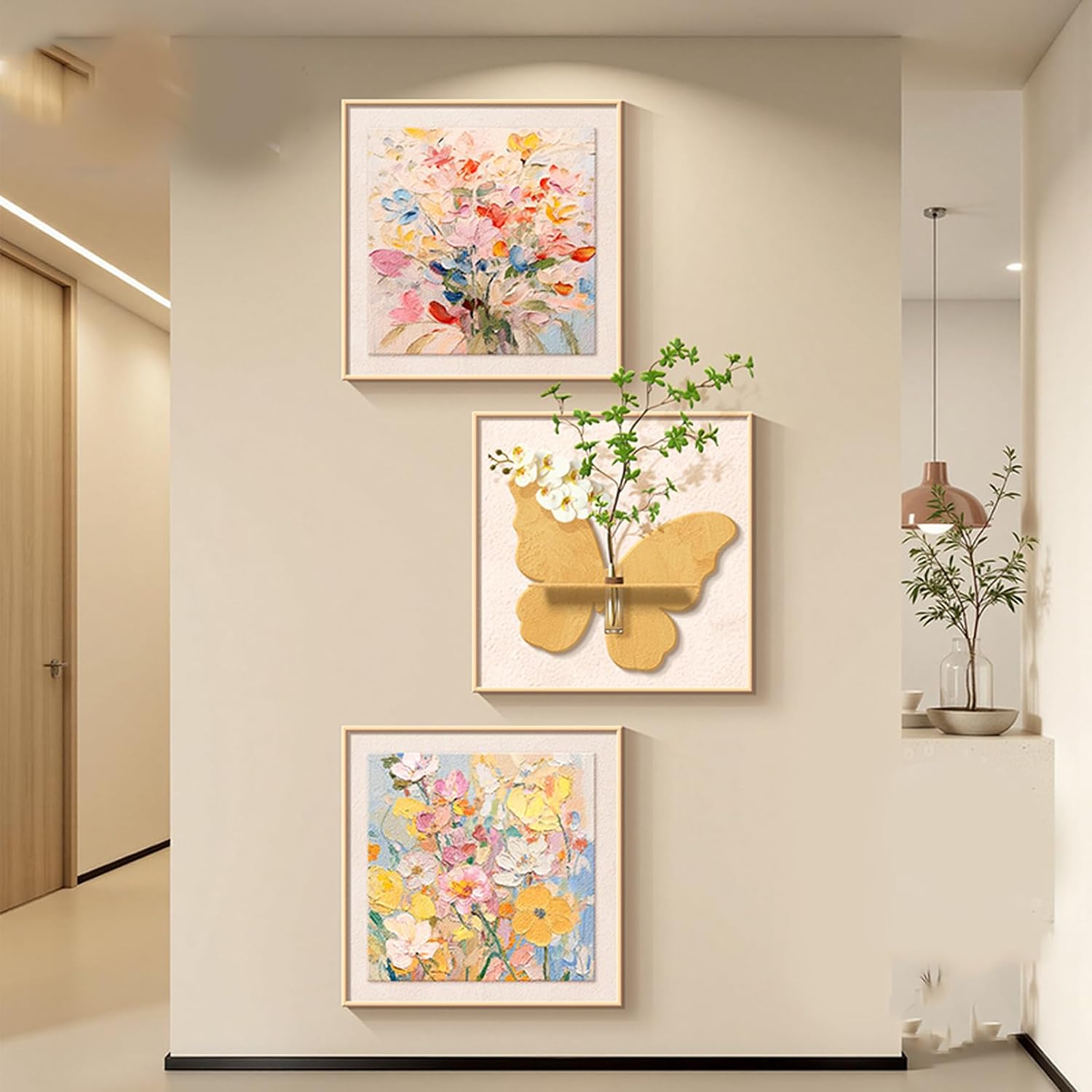 方形 オープンラック 60*60cm 壁掛け ウォールアートパネル 円型 おしゃれ 多機能 クリーム風 立体砂岩 北欧風 オフィス 玄関 柄1 リビング ウォールデコ モダン 幸運を招く 新築祝い プ｜GOTO funny 店