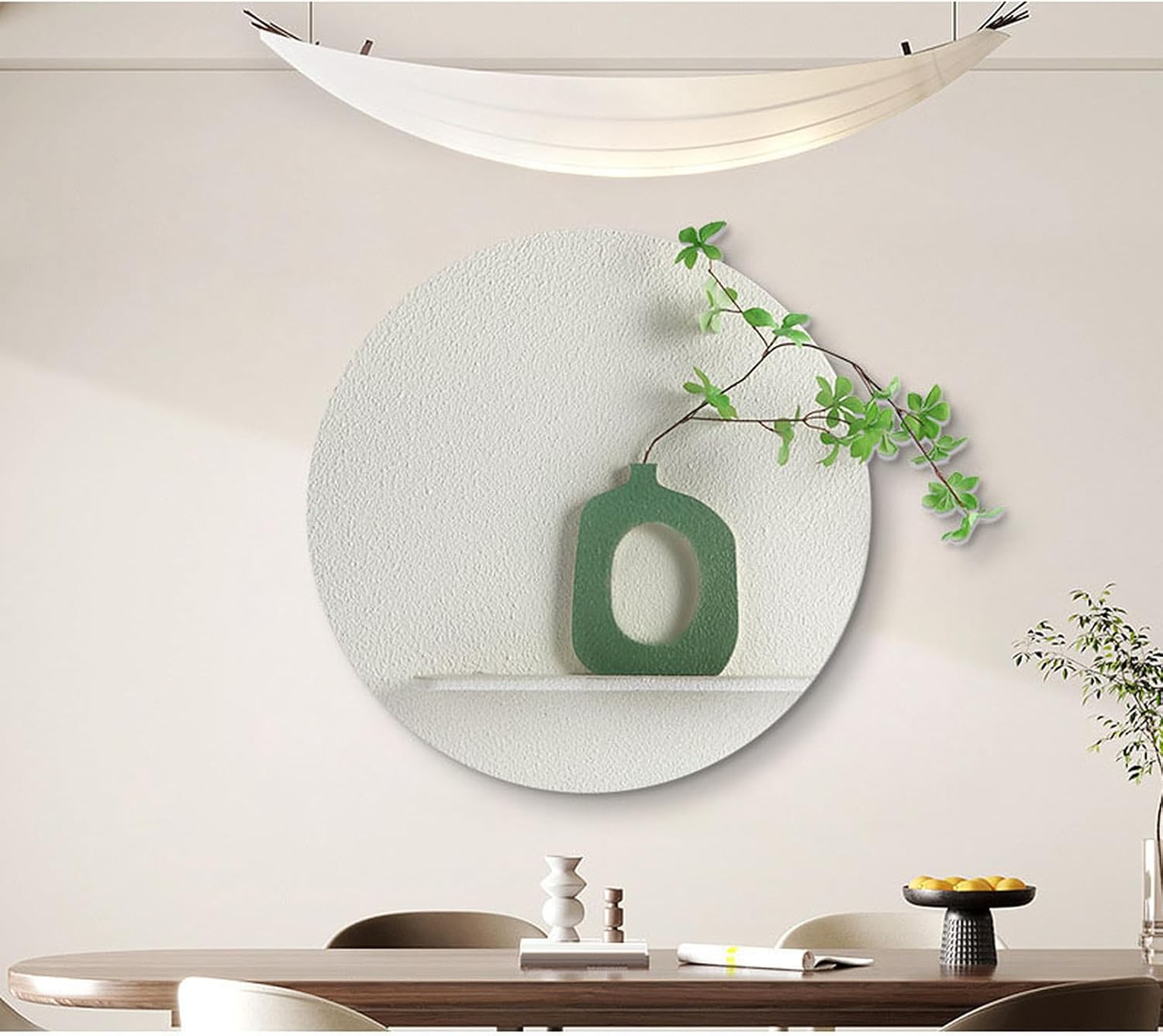ウォールアート 装飾画 カラー6 置き物 中古風 植物風景 ウォールシェルフ 壁掛け 50*50 侘び寂び風 インテリア DIY取付 玄関 リビング カフェ 棚付きウォールデコ 砂岩風の立体アート ガ｜GOTO funny 店