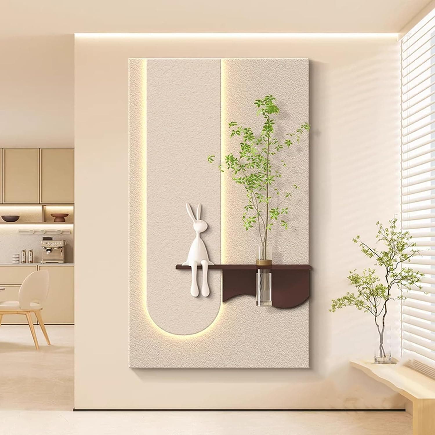 侘寂風 ウォールアート 壁掛け ウォールシェルフ 和モダン 玄関 廊下用 柄3 自宅 60*110CM 商業空間 リビング 部屋 カフェ 店舗 サロン インテリア 立体壁面アート 自然感 立体構造 ウ|GOTO funny 店