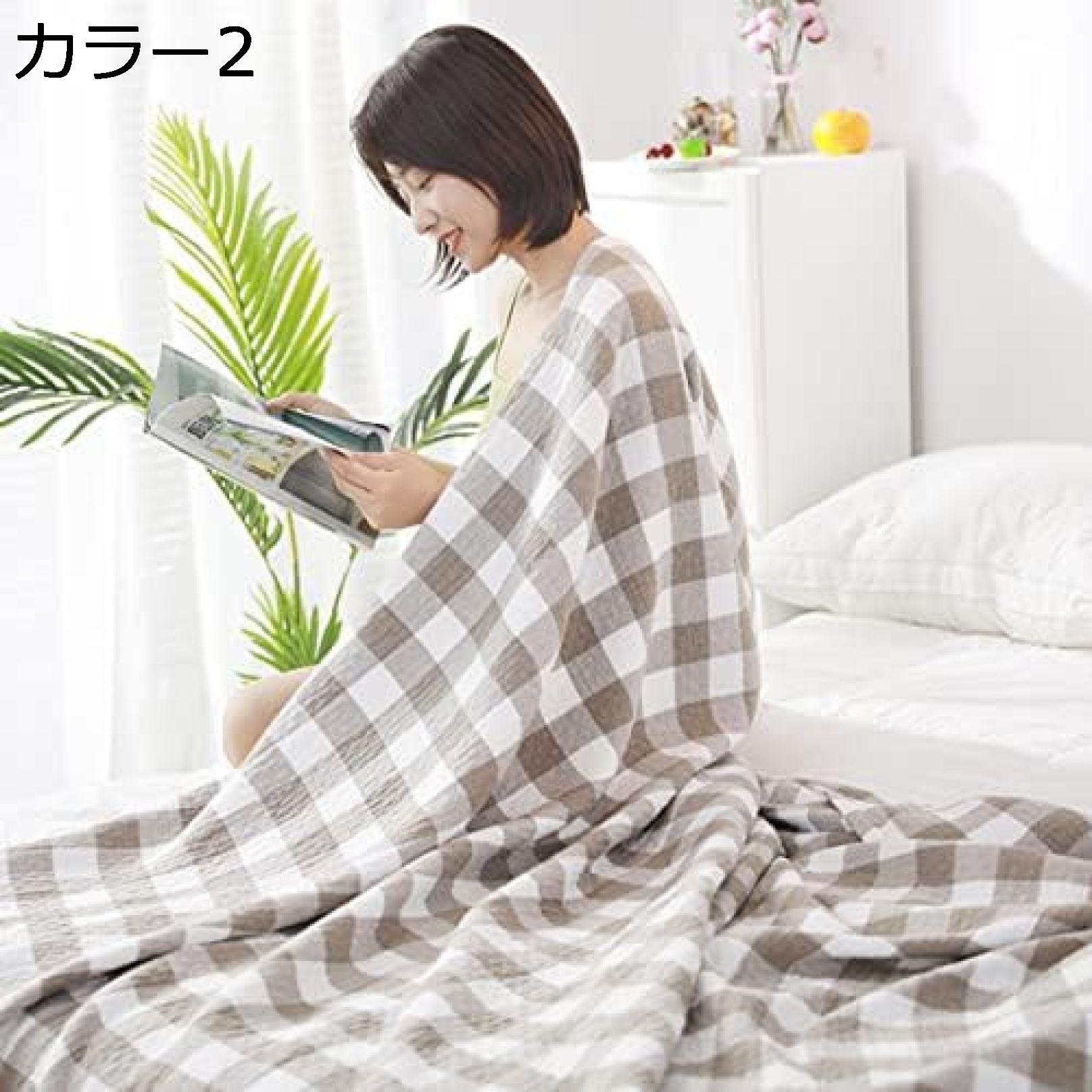 購入15％-30%OFF カバー必要なし ガーゼケット シングル 綿100％ 3重ガーゼ 格子柄 夏 コットン ブランケット タオルケット 掛け布団 変形しません サラサラ 綿毛布 低刺激性 夏用寝具 リバーシブル 軽量 おなかけっと 掛けふとん シンプル