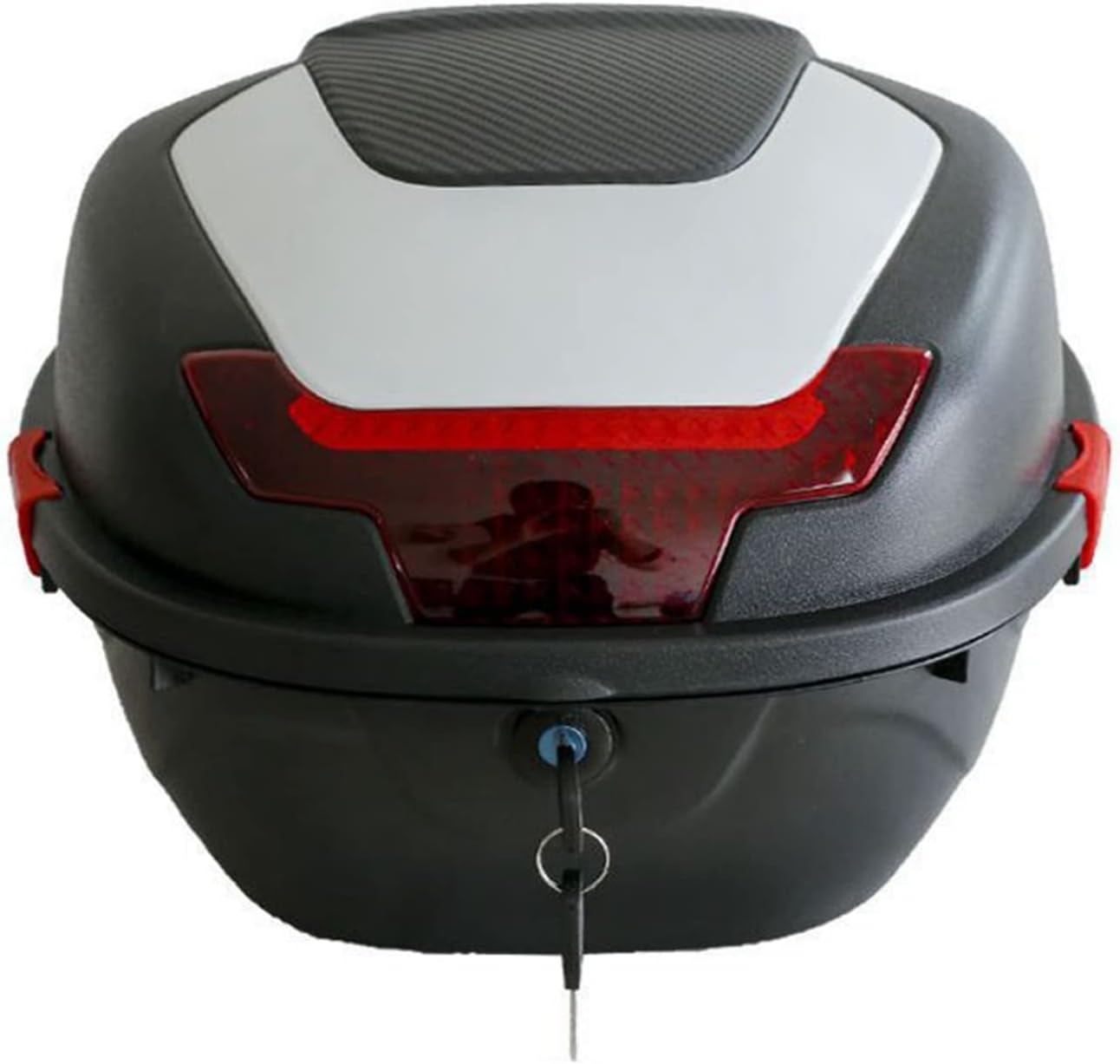 バイク リアボックス 50L バッテリカー バイク用リアボックス テイルボックス 大容量 頑丈 耐久性 汎用品 夜間警告反射板 バックレスト付き ヘルメットも収納可能 買い物 通学 ツーリング スクー｜GOTO funny 店