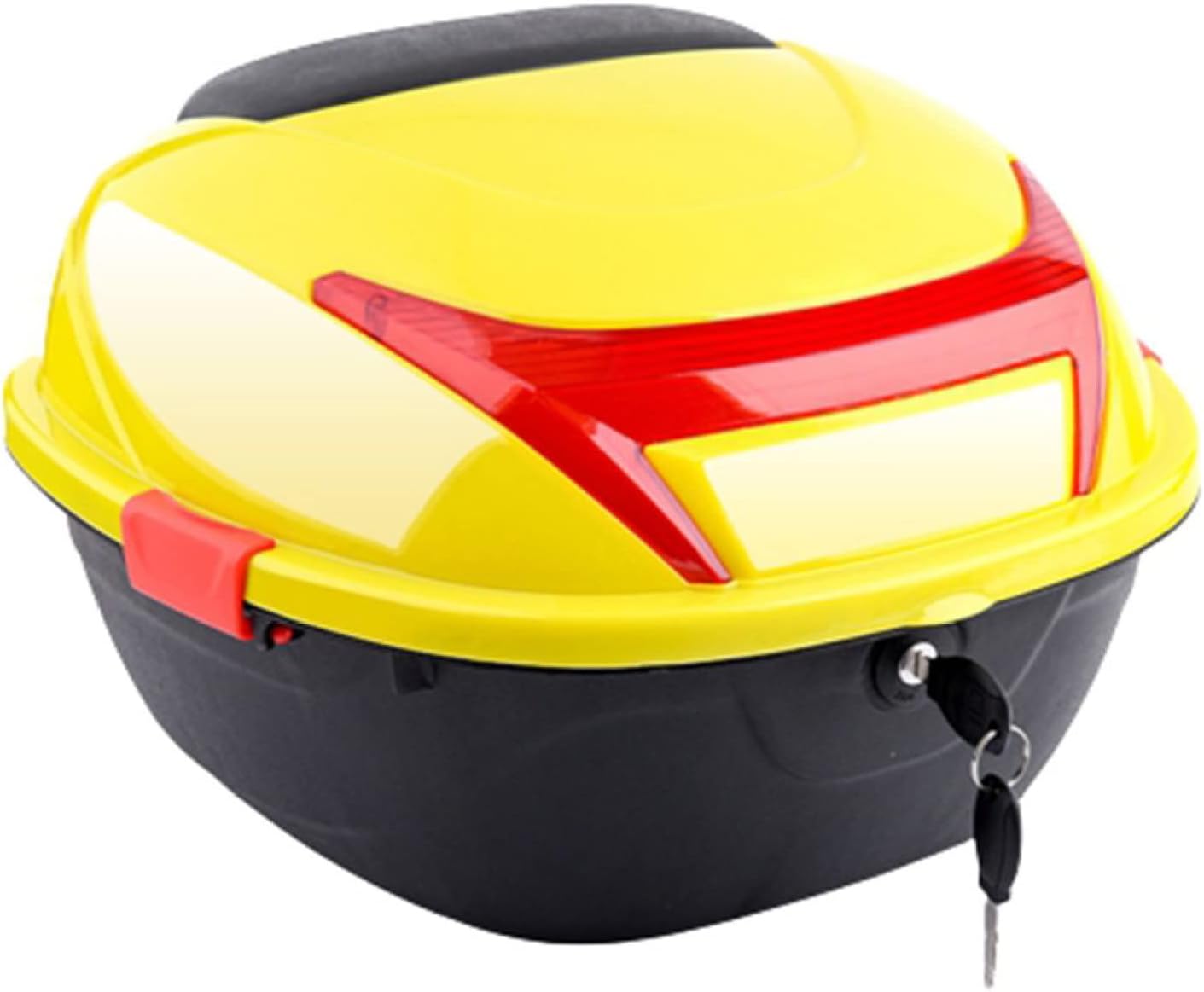 バイク リアボックス 40L トップケース バイクボックス バイク用ボックス 着脱可能式 大容量 原付 スクーター フルフェイス収納可能 ヘルメット入れ イエロー|GOTO funny 店