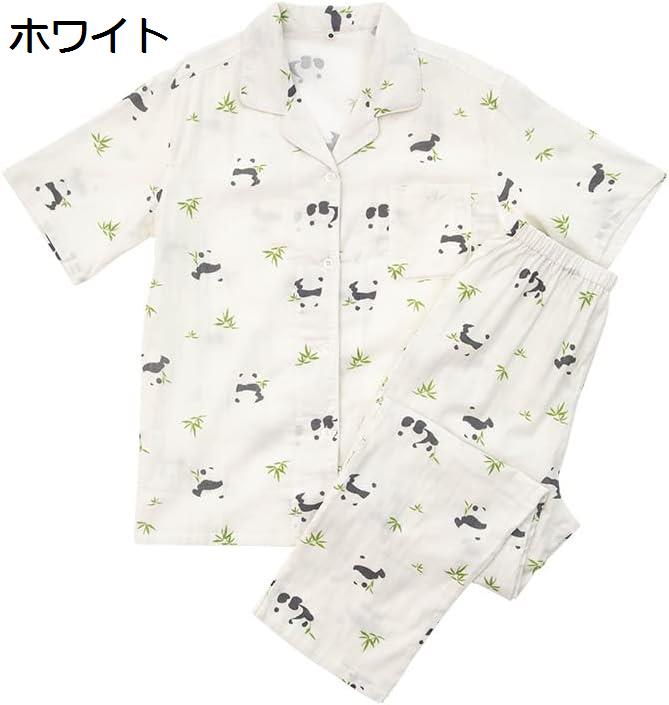 購入15％-30%OFF 夏 パジャマ メンズ 綿100％ 二重ガーゼパンダ柄 十字フラワー柄 薄手 半袖 長パンツ 上下セット ルームウェア 部屋着 肌に優しい 吸汗 速乾 通気 前開き ゆったり