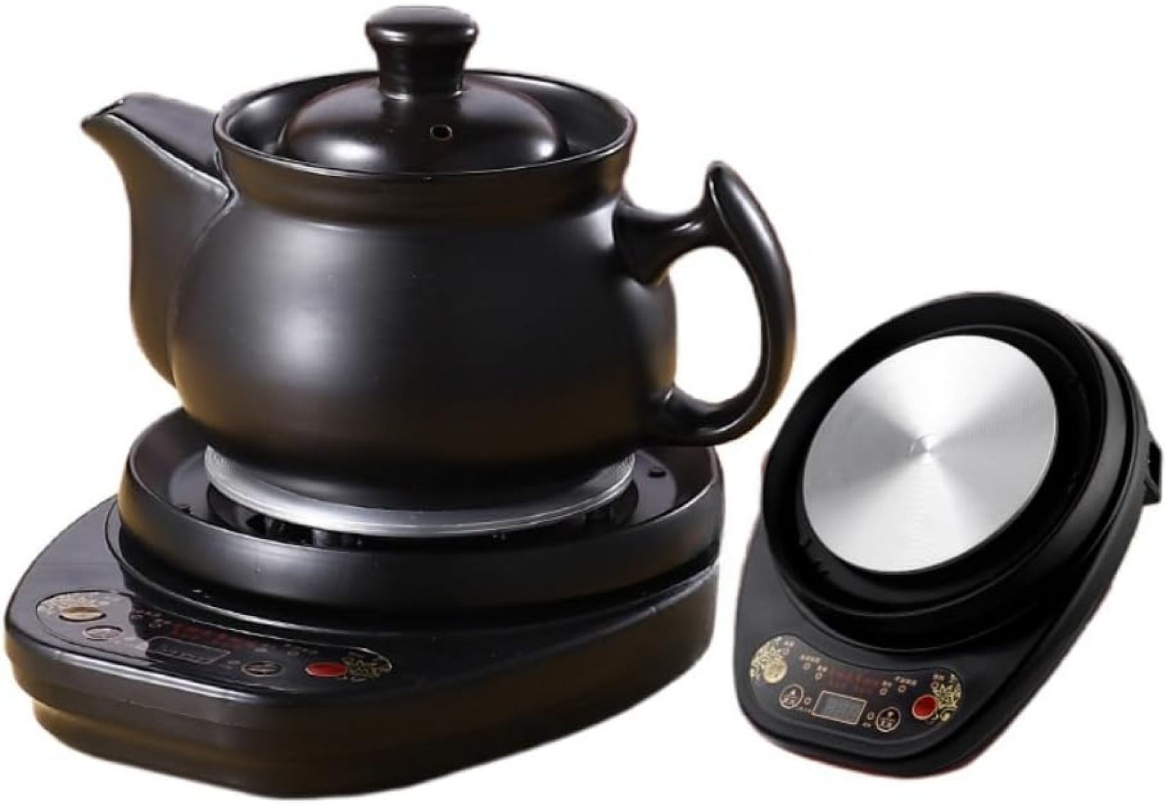 煎じ薬ポット 大容量煎じ機 全自動健康ポット 陶器製煎じ薬ポット ハーブポット セラミック漢方ポット 健康ポット 家庭用 自動薬膳鍋 浸漬型ルーズリーフティーポット 煎じ薬や製茶に最適 家庭用漢方薬ポ