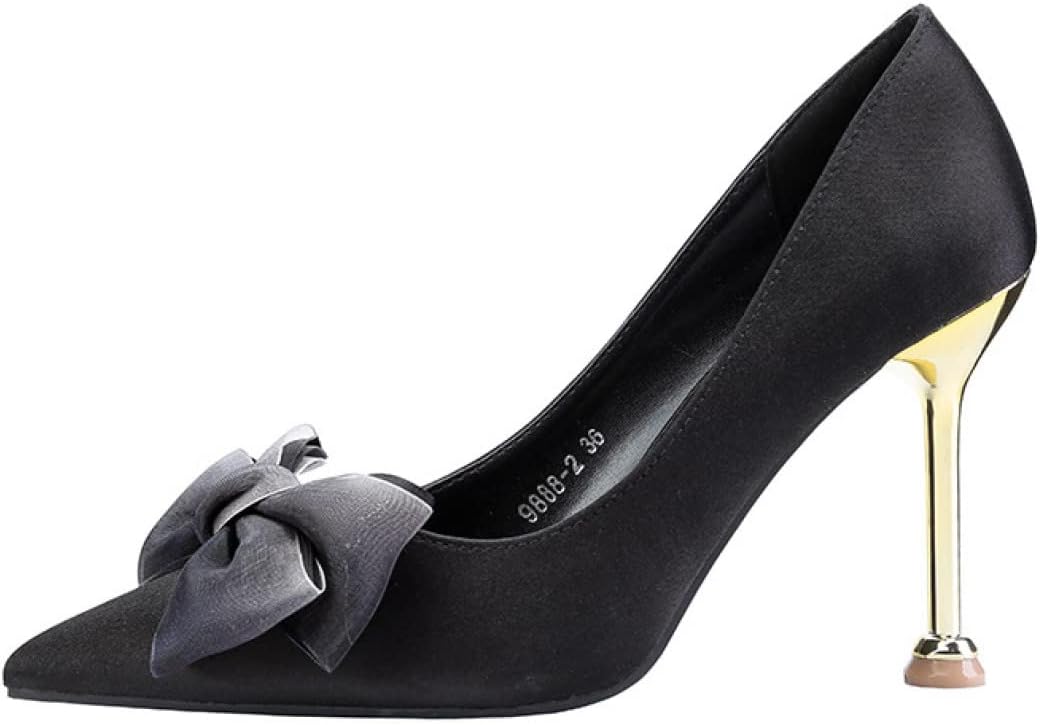 リボン パンプス ハイヒール レディース ウェディング シューズ パンプス 歩きやすい ピンヒール 10cm ポインテッドトゥ 美脚 おしゃれ パーティーシューズ セクシー エレガント 結婚式パンプス｜GOTO funny 店