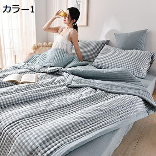購入15％-30%OFF 通気性 ガーゼケット シングル ダブルサイズ 天然綿 肌触りが 吸湿 ブランケット 洗える キルトケット 北欧風 チェック柄 お昼寝ケット 薄手 エアコン対策 寝汗吸収 お洒落 抗菌防臭 軽量生地 薄いガーゼケット 会社用