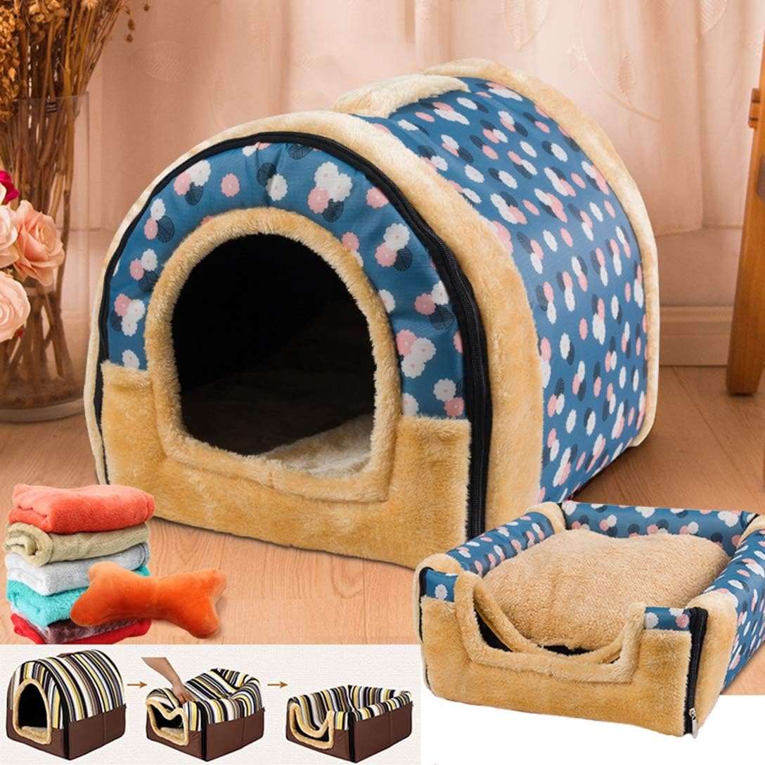 ペットベッド ドーム型 ペットハウス 2way 犬猫用 室内用 オールシーズン ふわふわ クッション付き 犬小屋 屋根付き 猫 テント おしゃれ 洗える 折りたたみ可 寝床 冷暖房 ホットカーペット対