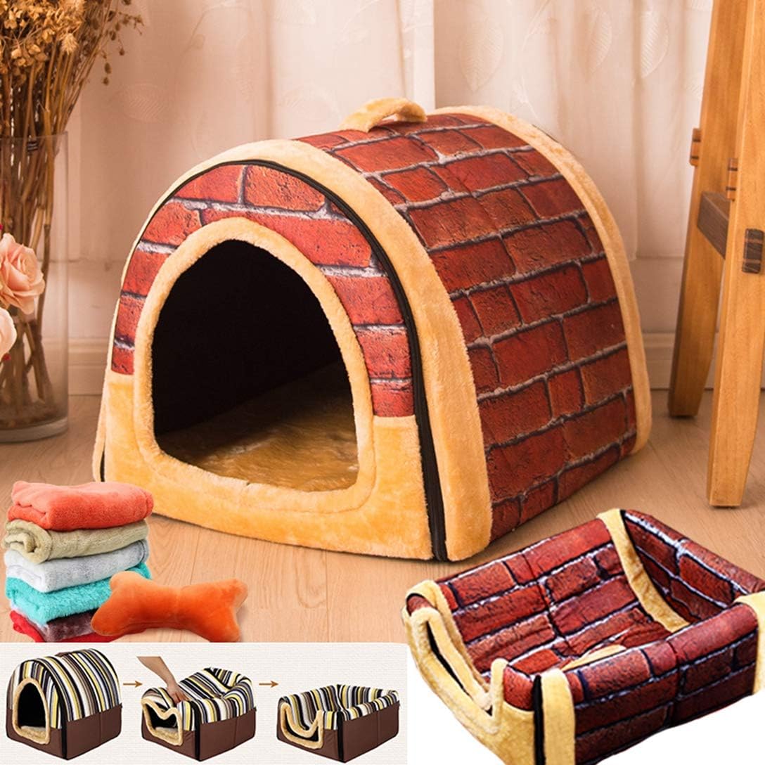 ペットベッド ドーム型 ペットハウス 2way 犬猫用 室内用 オールシーズン ふわふわ クッション付き 犬小屋 屋根付き 猫 テント おしゃれ 洗える 折りたたみ可 寝床 冷暖房 ホットカーペット対 14,106円