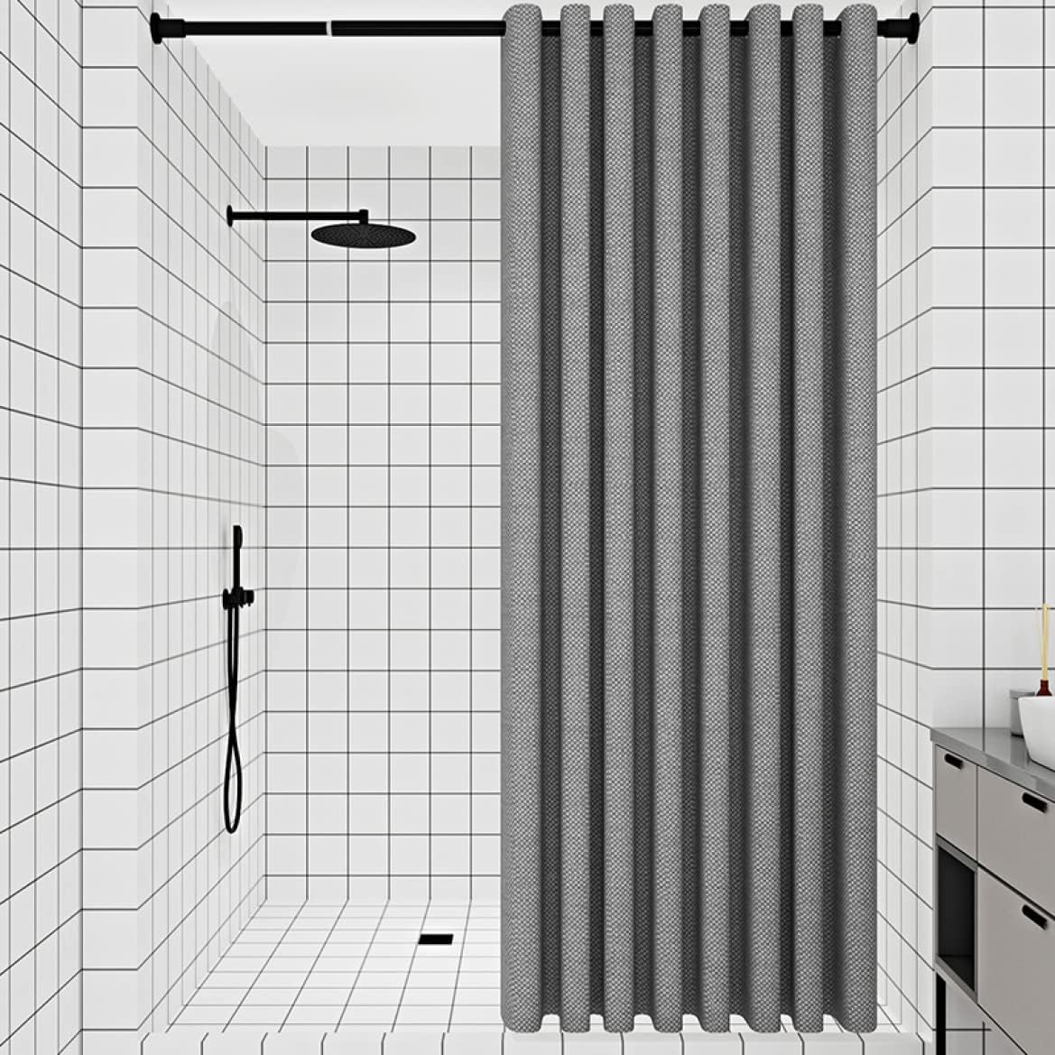 シャワーカーテン 重いお風呂カーテン カラー 布 厚手豪華ホテル仕様 120x150cm ユニットバス 浴室 脱衣所 洗面所 窓など仕切り用 目隠し用 飾りバスルームカーテン 一枚多役 遮像 防カビ