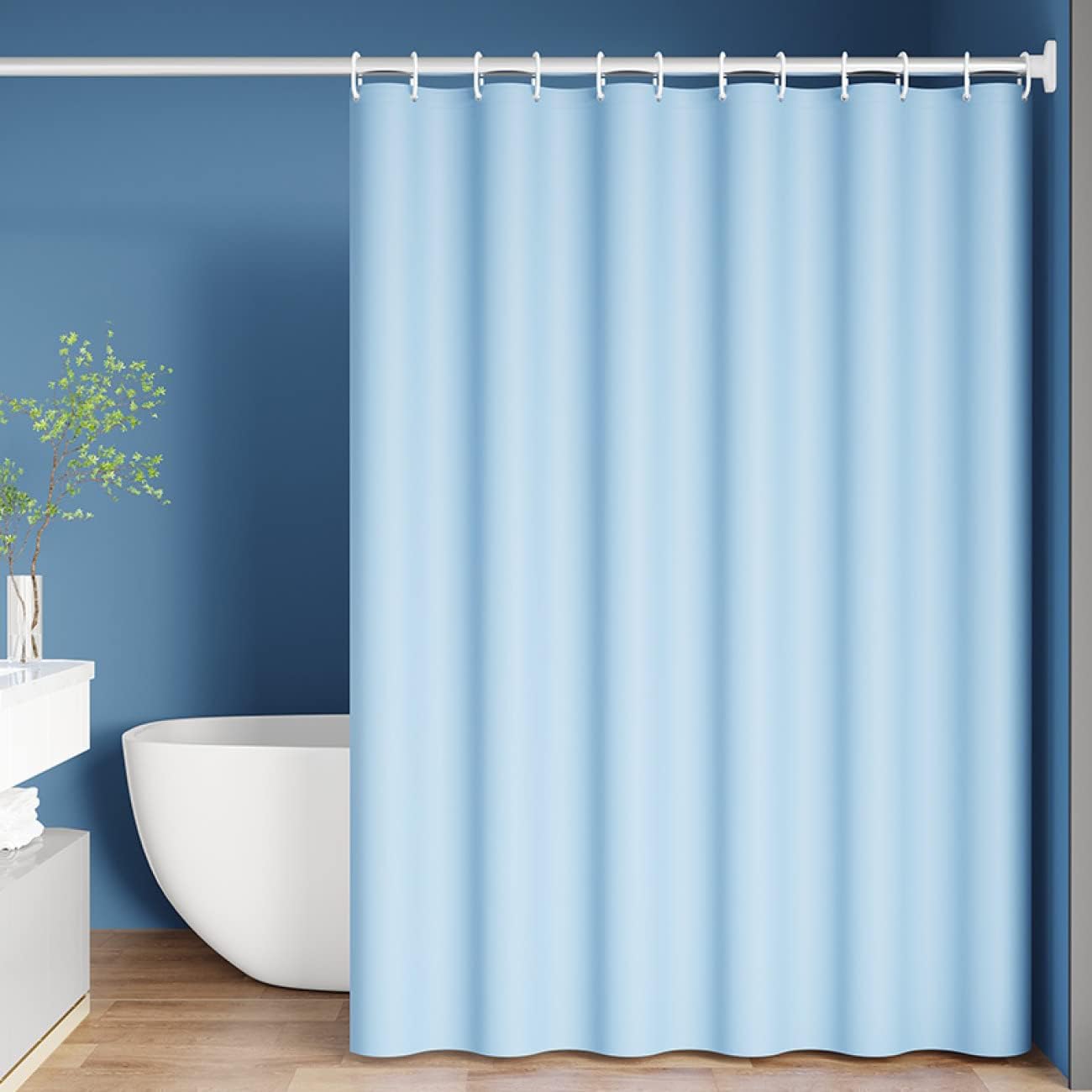 シャワーカーテン 重いお風呂カーテン 布 厚手豪華ホテル仕様 120x150cm ユニットバス 浴室 脱衣所 洗面所 窓など仕切り用 目隠し用 飾りバスルームカーテン 一枚多役 遮像 防カビ 防水 撥