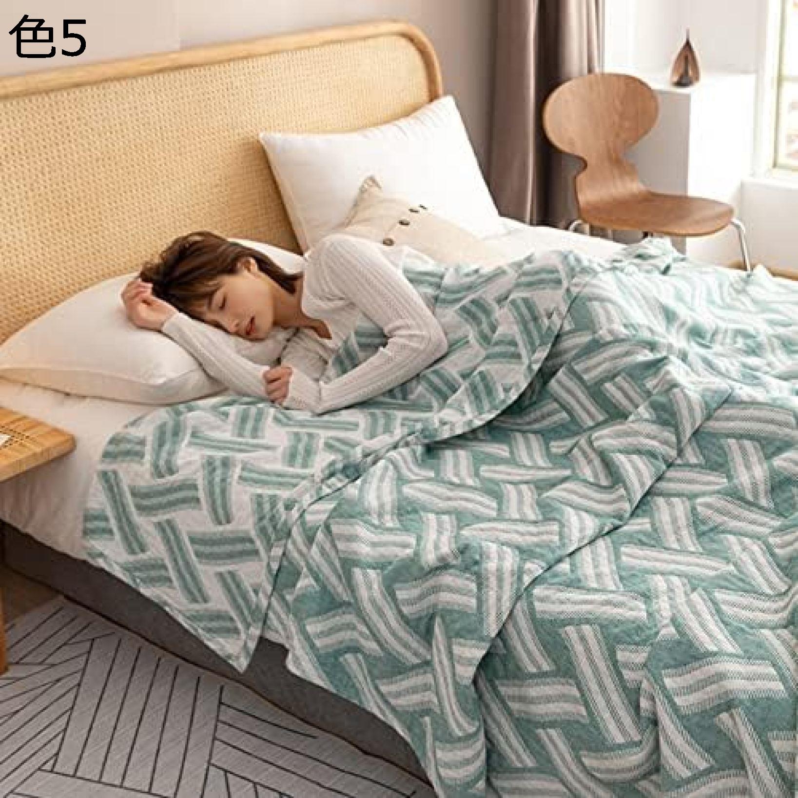 購入15％-30%OFF ガーゼケット 掛けふとん 可愛い ふわふわ 洗える 綿 幾何柄 3重ガーゼ タオルケット 肌掛け 吸湿 通気 丸洗いOK 防臭 防ダニ加工 キャンプ用 掛け布団 シングル 毛布 肌にやさしい 寝具 車用 お昼寝 キルトケット