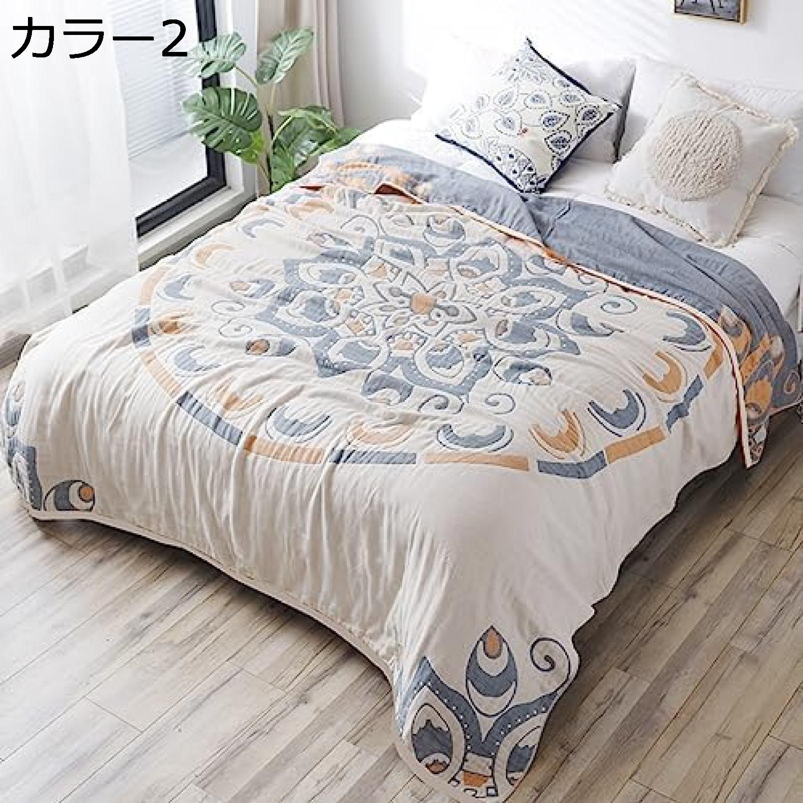 買いもとめる15％-30%OFF ガーゼ毛布 ダブル 四重ガーゼ ボヘミアン風 やわらかな手ごたえ タオルケット シングル 夏掛け 肌掛け 毛布 快眠 寝具 肌布団 掛け布団 夏のキルト 着飾るな差し上げ物 ビロード毛布 毛布 空調設備打つ手