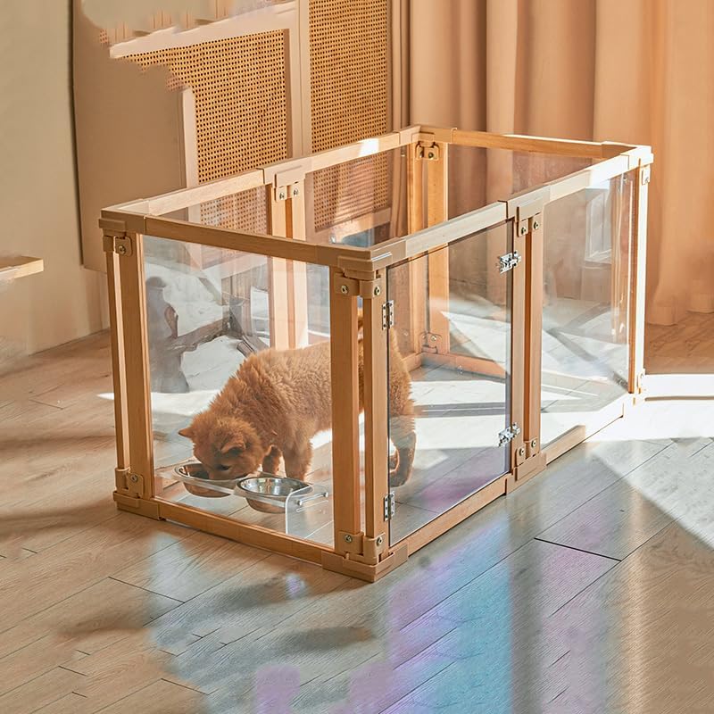 木製 愛玩動物倶楽部 御折り目正しい 高さ64珊/90珊 折り畳み式 愛玩動物ゲージ アクリル樹脂 犬 倶楽部 小型犬 愛玩動物倶楽部 中型犬 小中型犬 家兎などの小型愛玩動物 犬向け伏せ籠 室内伏せ籠 (6