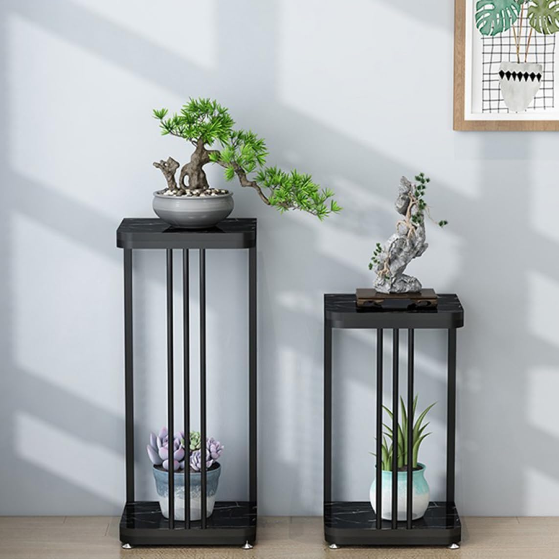 フラワースタンド 観葉植物 盆栽 植木鉢スタンド おしゃれ 置物 サイドテーブル 2段 屋外 室内 スリム プランタースタンド 花台 屋内植物 飾り台 花棚 06 北欧 ベランダ 盆栽スタンド 花台