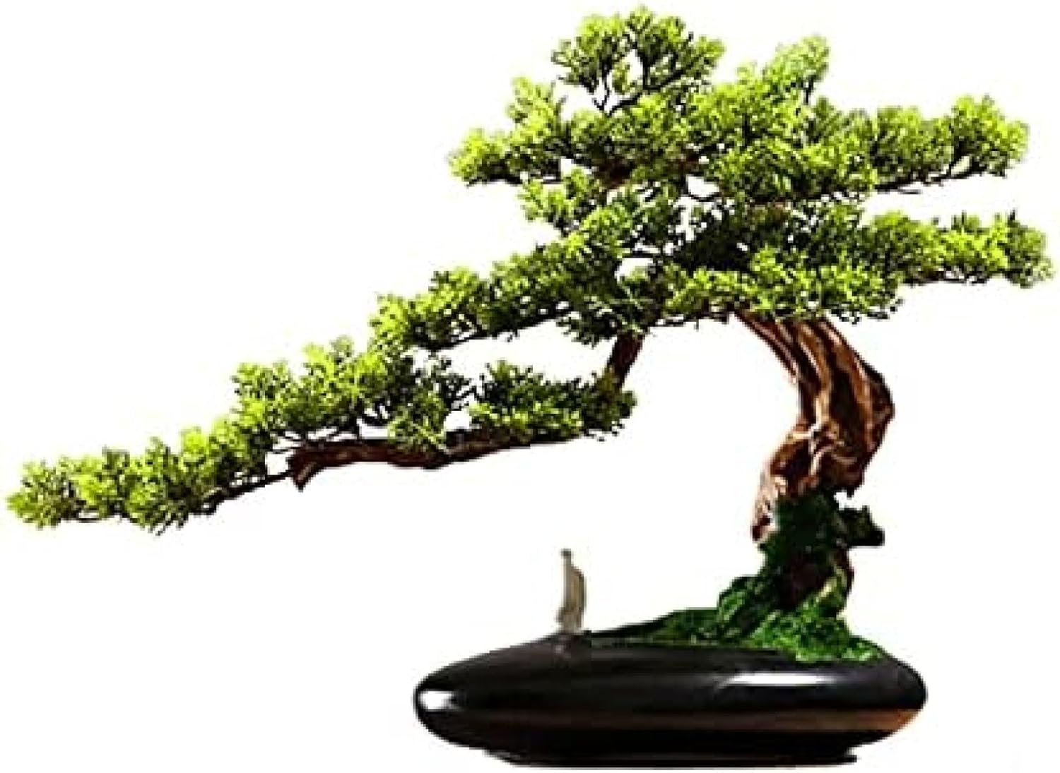 偽物の植物/人工樹木 人工盆栽松の木、13インチのフェイク植物、偽の木の鍋の装飾品机の陳列のための杉の盆栽工場 人工観葉植物