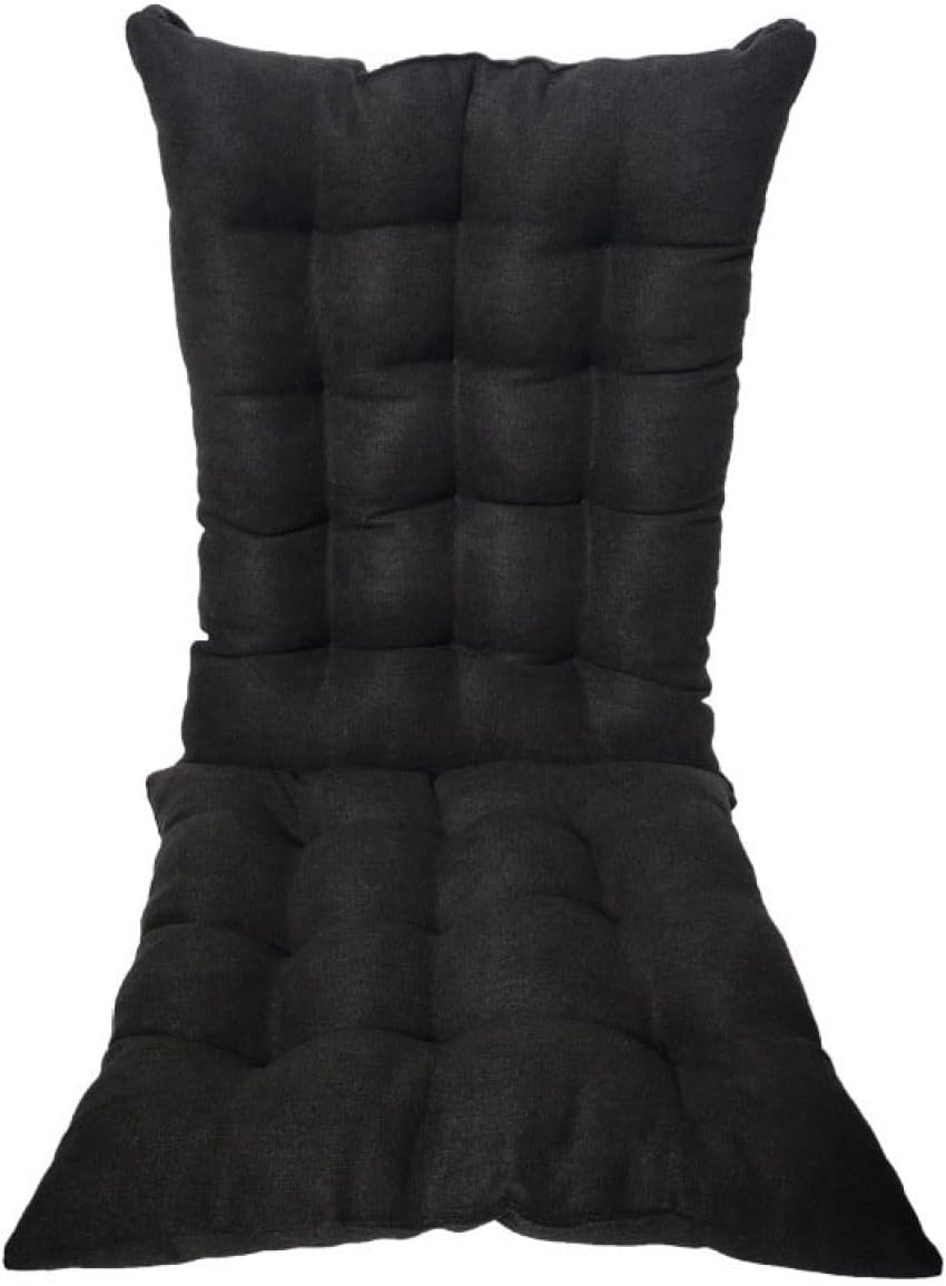 チェアパッド 長方形 105*45*10 クッション チェアクッション 寝椅子クッション ロッキングチェアクッション 屋外 屋内 リクライニングリラクサークッション 高反発 厚め 座布団 ブラック お