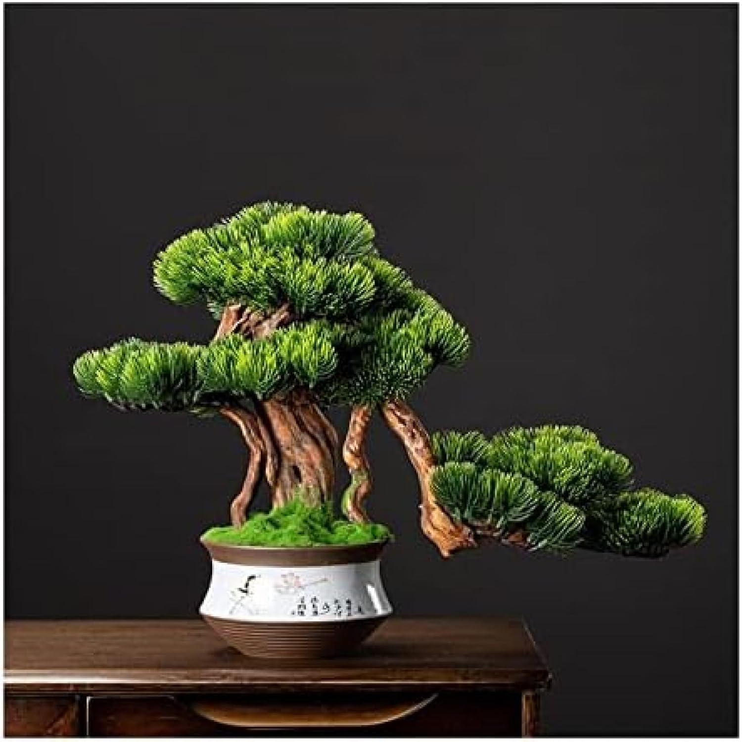 人工盆栽 人工観葉植物 松盆栽 室内装飾 フェイク盆栽 陶器鉢付き 風水 開運 開運盆栽 人工 リビングルーム アクセサリー 部屋 オフィス 装飾 人工観葉植物