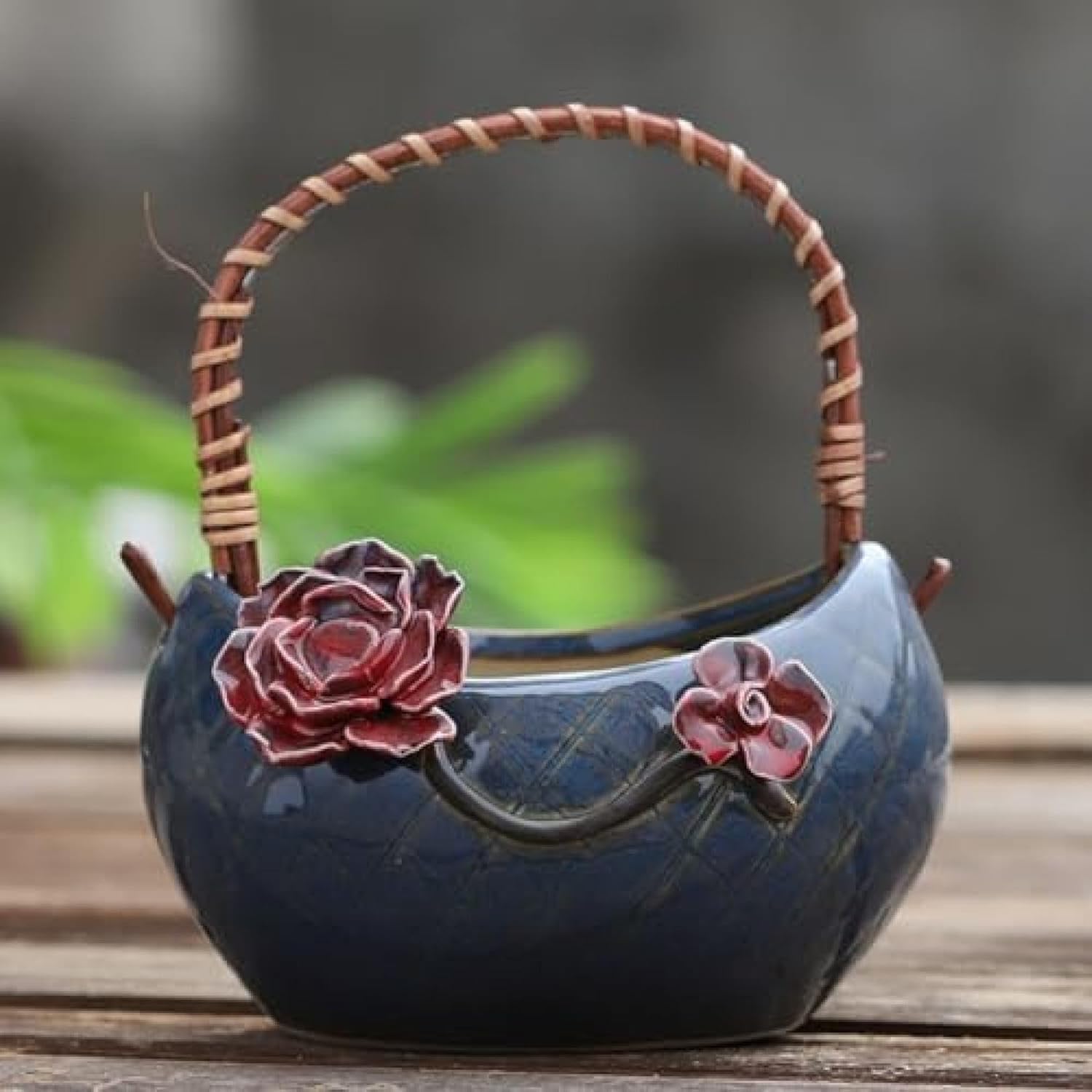 ガーデニング ガーデン 雑貨 植木鉢 花台 コラム バラ 陶器 プランター トスタンド ハンギング プランター 寄せ植え アンティーク バラ ローズ プランター寄せ植え ガーデニング カラー2 庭 F