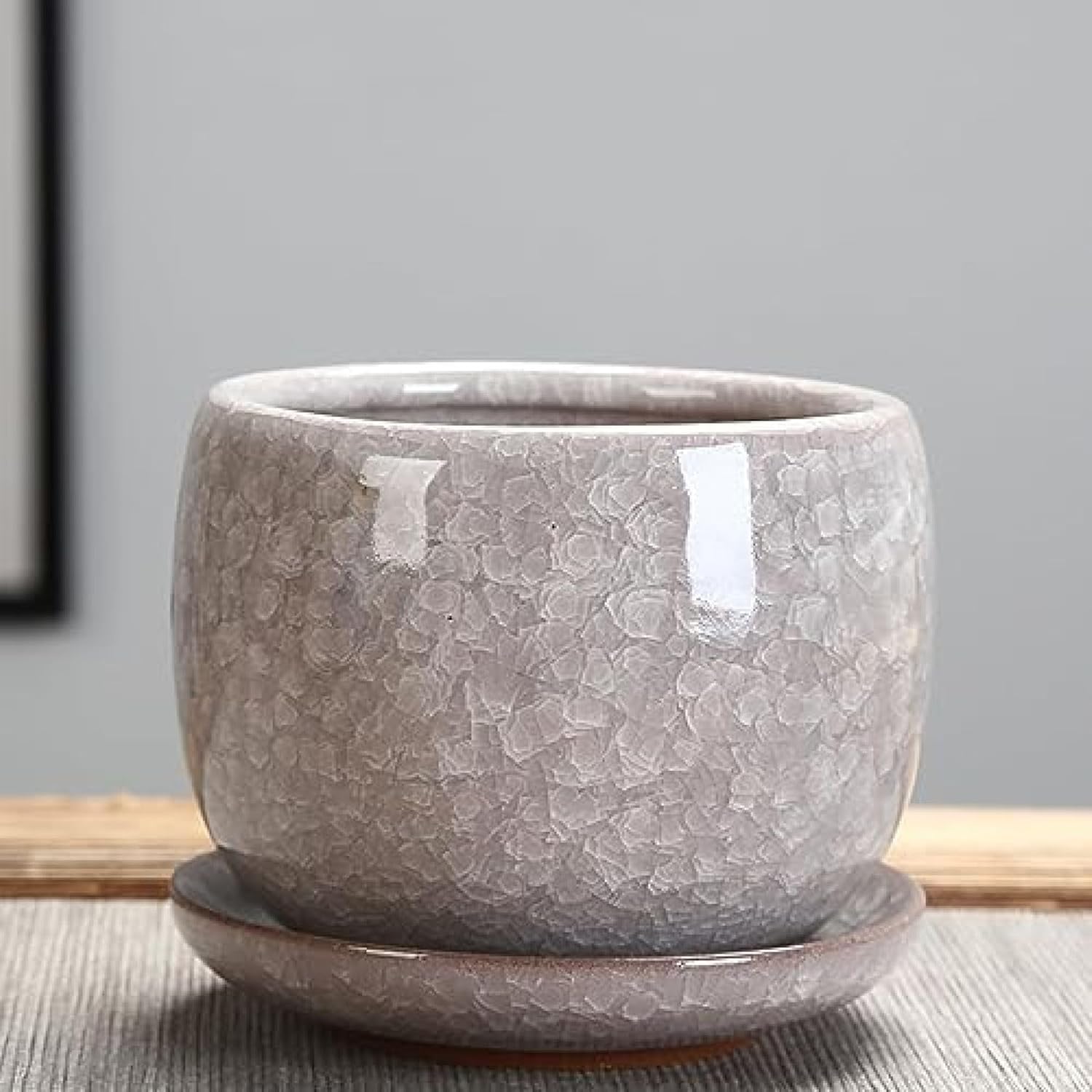 鉢植え底穴有 光沢 陶磁器 アンティーク 面白い 植木鉢 室内用プランター 受け皿付き スタイリッシュ レトロ おしゃれな植木鉢 アンティーク風 陶器プランター 多肉植物ポット 植物なし 穴あけ 装飾