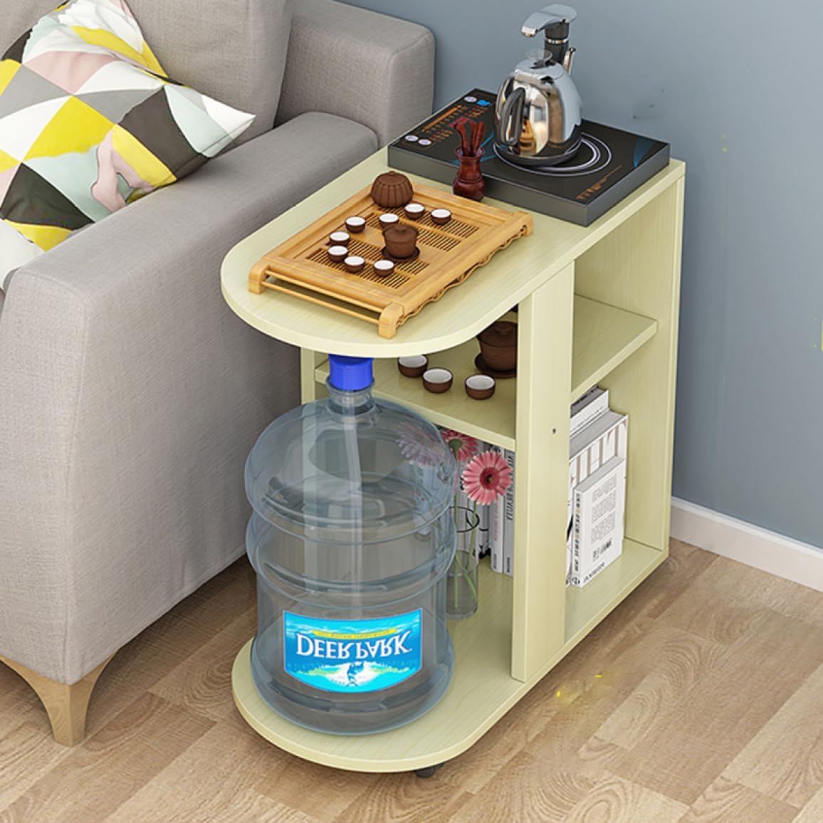 楽天市場】読書好きの貴方に 本棚付き サイドテーブル キャスター付き