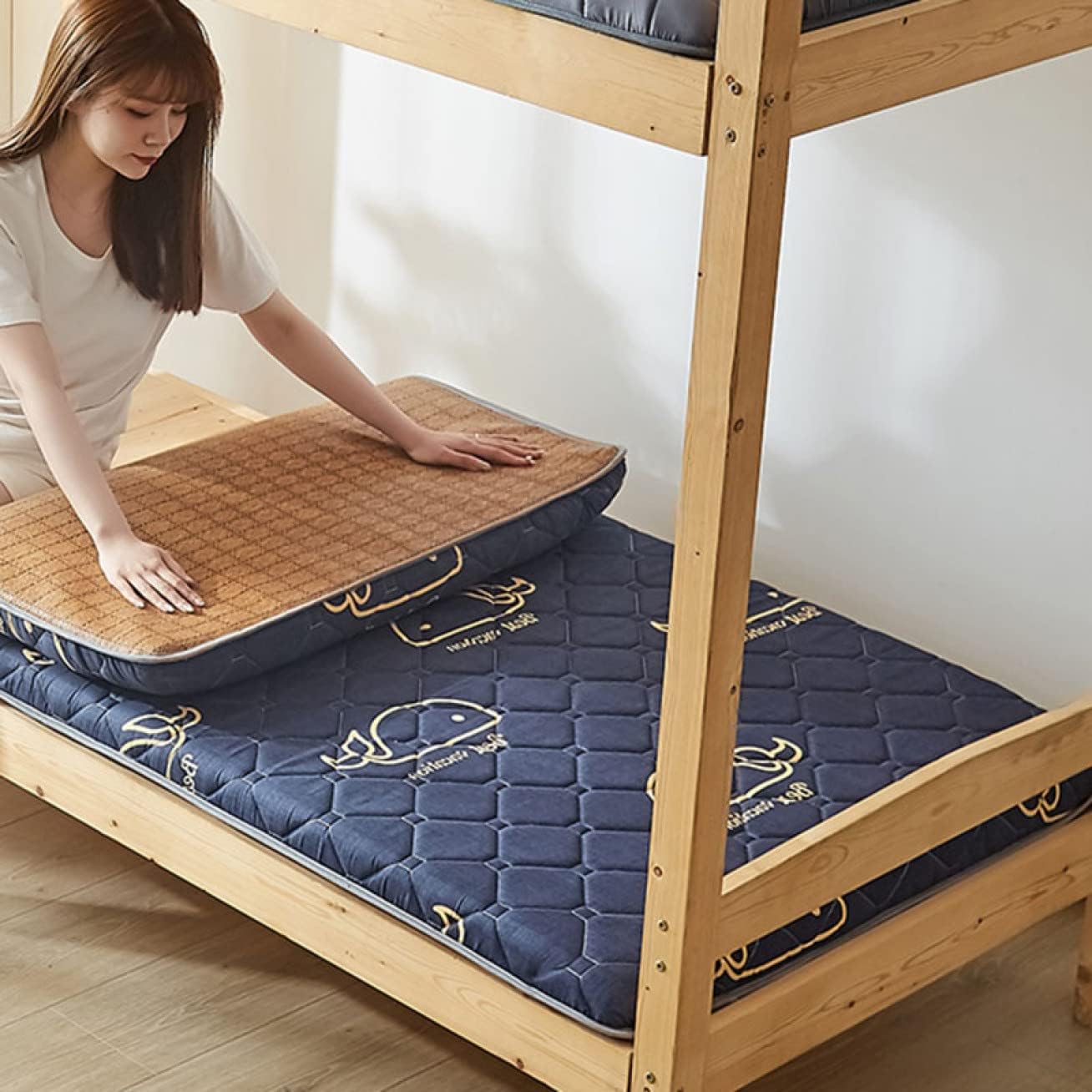 臥榻引っ敷き リヴァーシブル シングル大きさ マットレス パッド敷き妙 ひんやり 涼感 しきパッド 冷やりとした 夏物 パステル色の 臥榻・敷布団共用 色合い 空蝉シングル 和式 洋式 ホンブルグ帽触れ合う 敷パッド