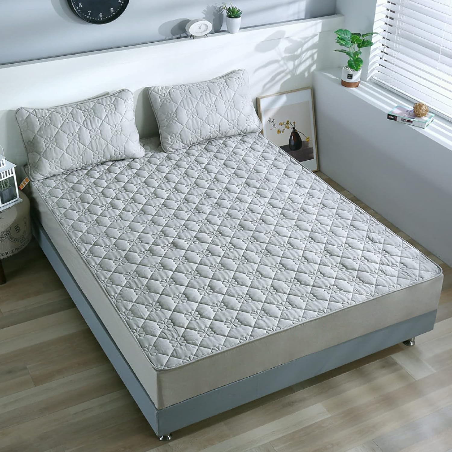 ボックス席敷き布 敷パッド 120x200珊 寝台敷き布 マットレス 虚蝉ダブル マットレストッパー ダブル 敷き布団取りまかなう シングル 単品売り キルト敷き布 キルティング 今めかしい 北欧風 寝台