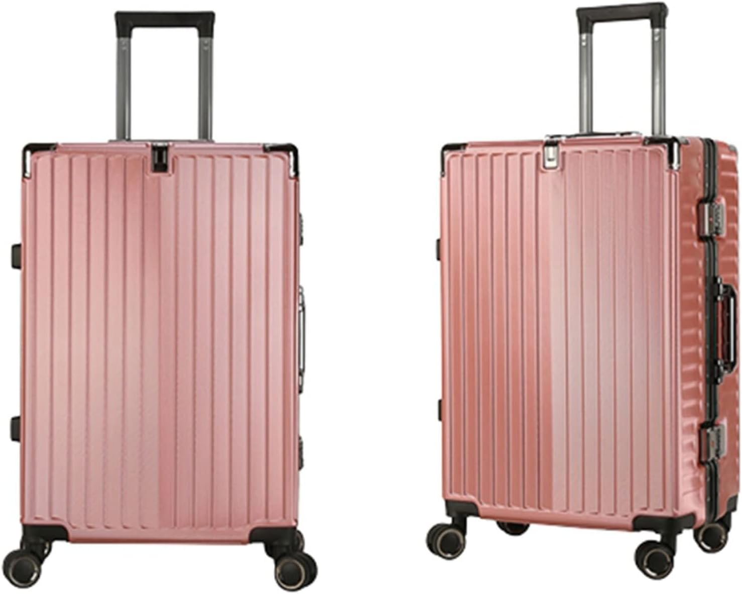 スーツケース キャリーケース 60L キャリーバッグ TSAロック搭載 アルミフレーム 超軽量 大型 耐衝撃 静音 ダブルキャスター 360度回転 旅行 ビジネス 出張 ピンク Lサイズ（6-8泊）｜GOTO funny 店
